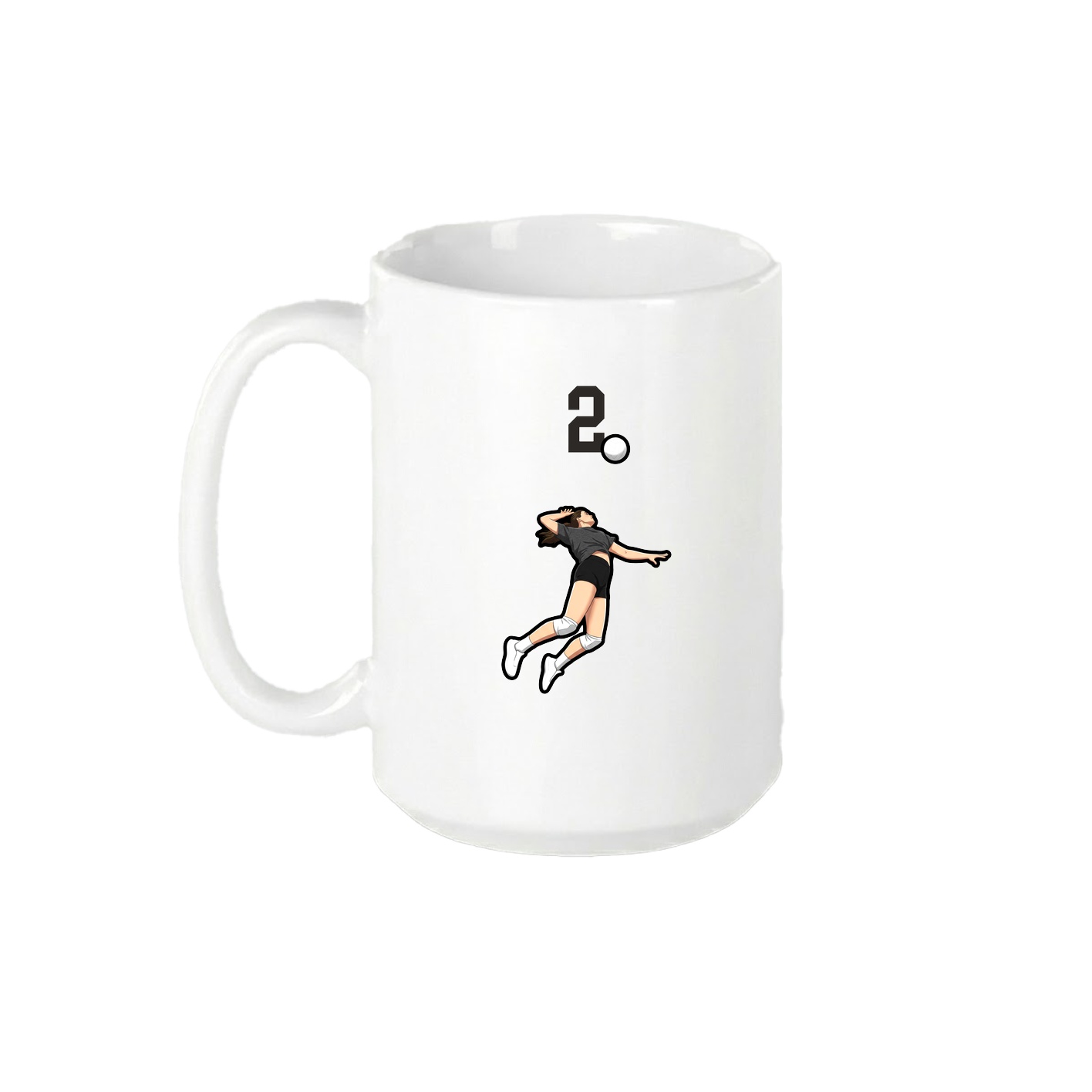 15oz Coffee Mug — Number Top in White