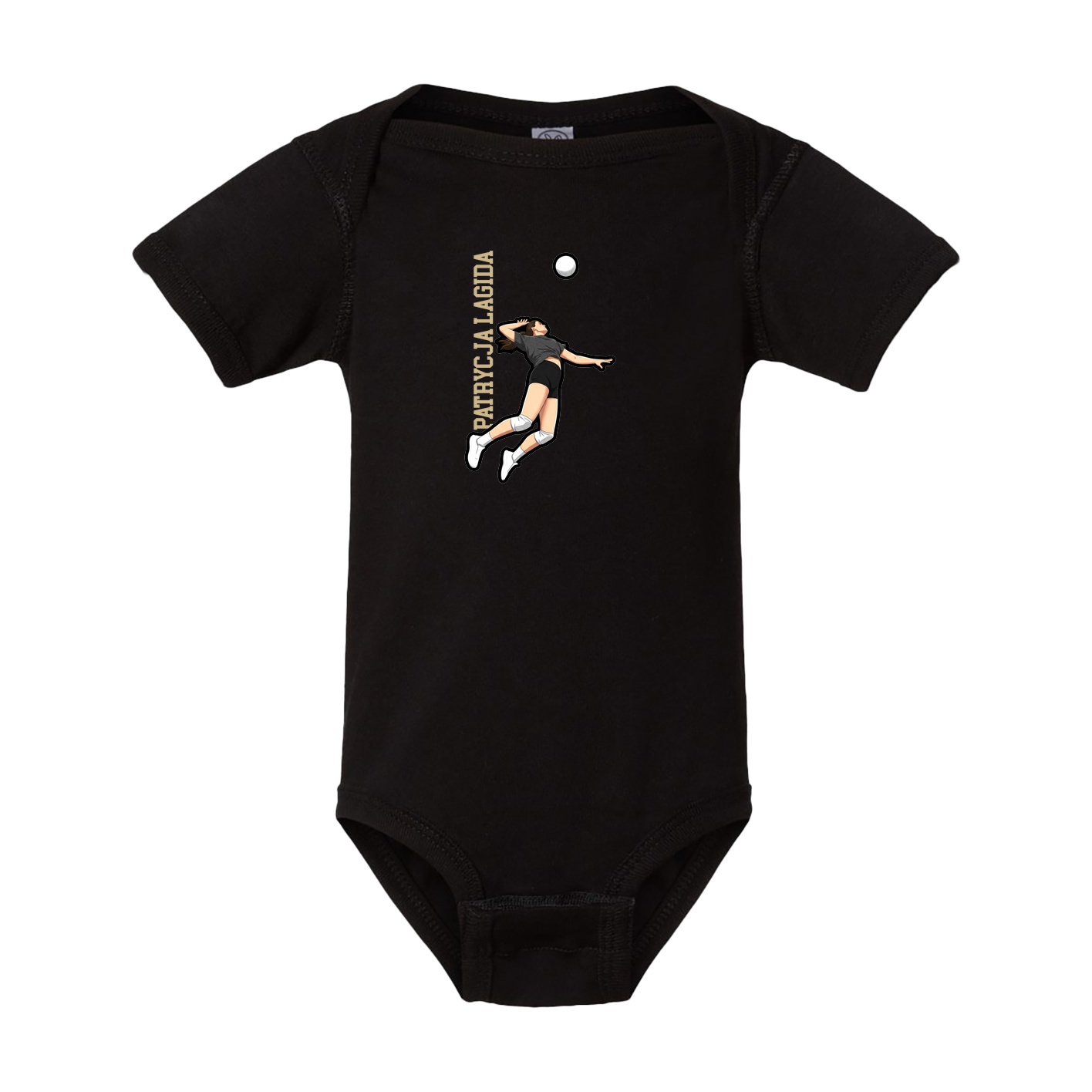 Baby Onesie — Name Vertical in Black