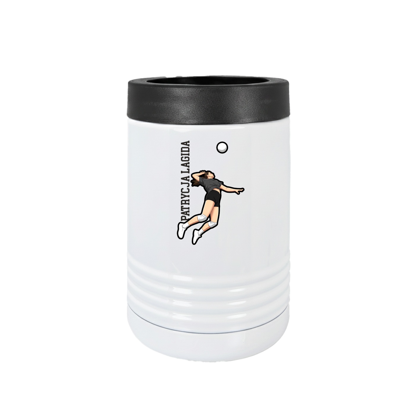 Beverage Holder — Name Vertical in White