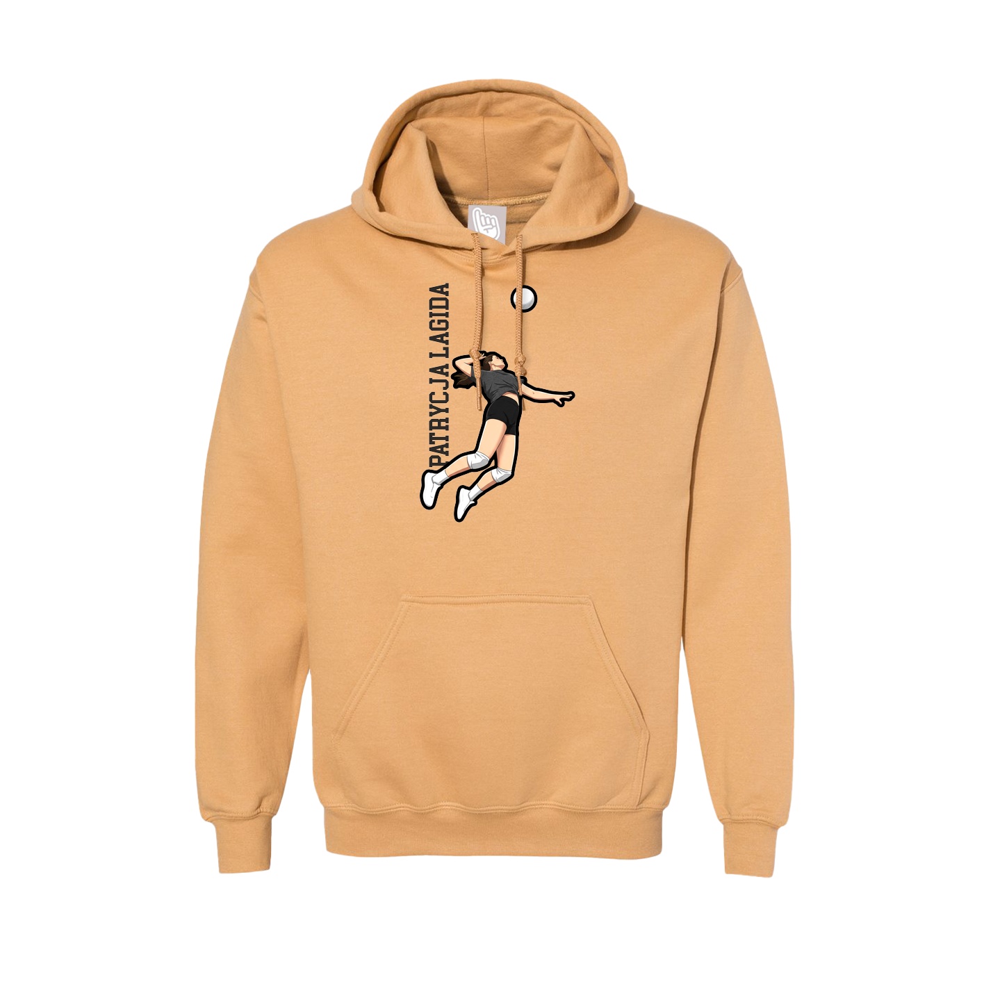 Hoodie — Name Vertical in Vegas Gold