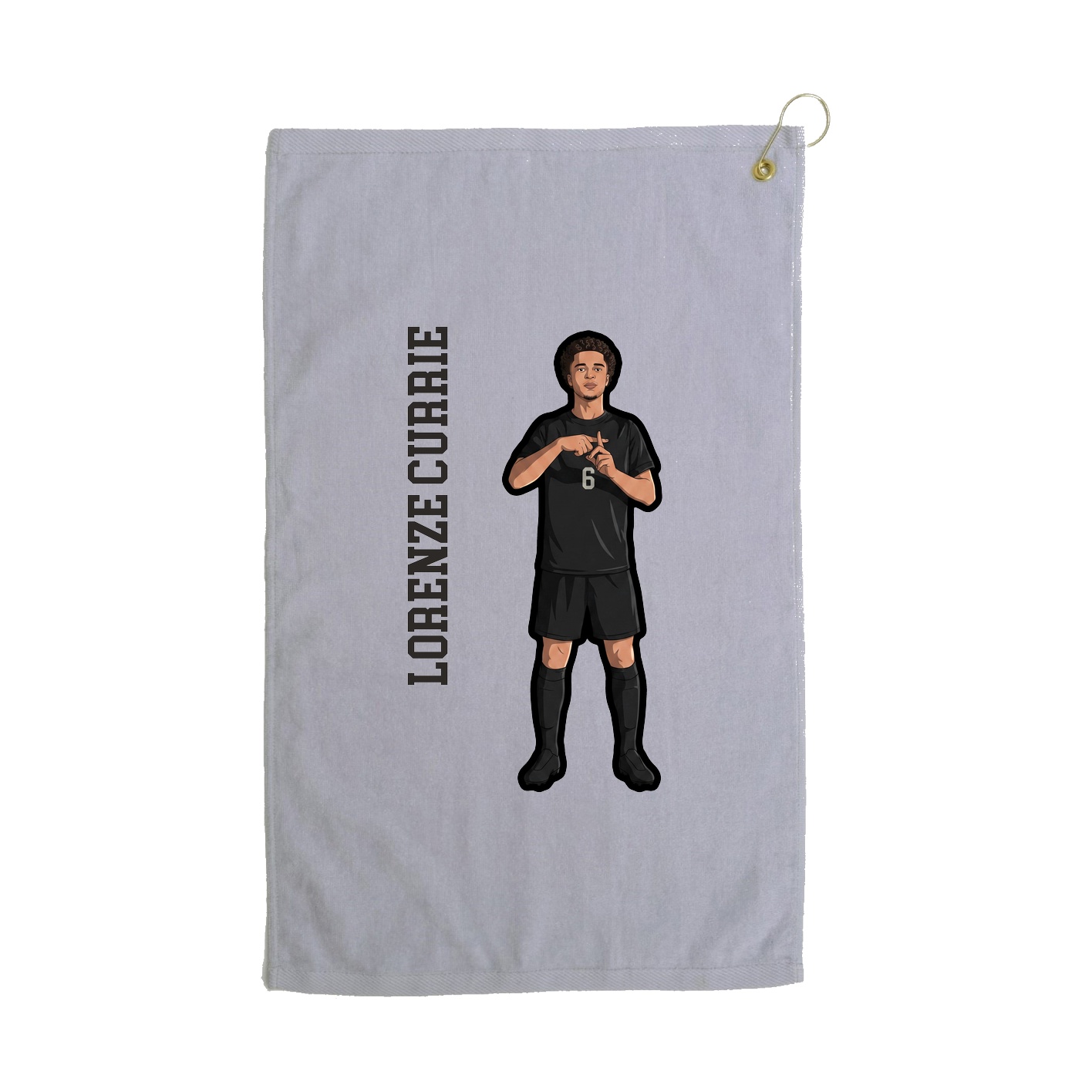 Golf Towel — Name Vertical in Grey
