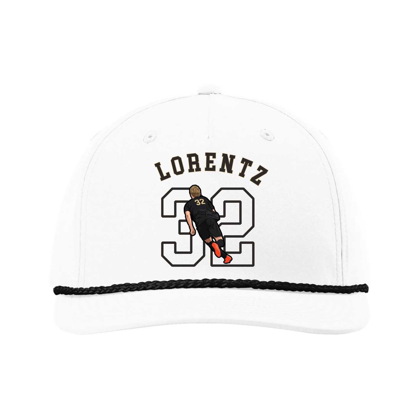 Five-Panel Classic Rope Cap — Shirsey Arch in White