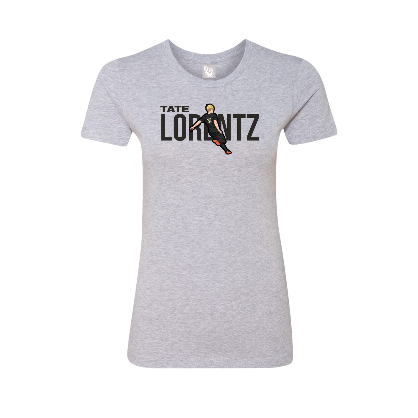 Fitted Women's Tee — Player Name in Grey