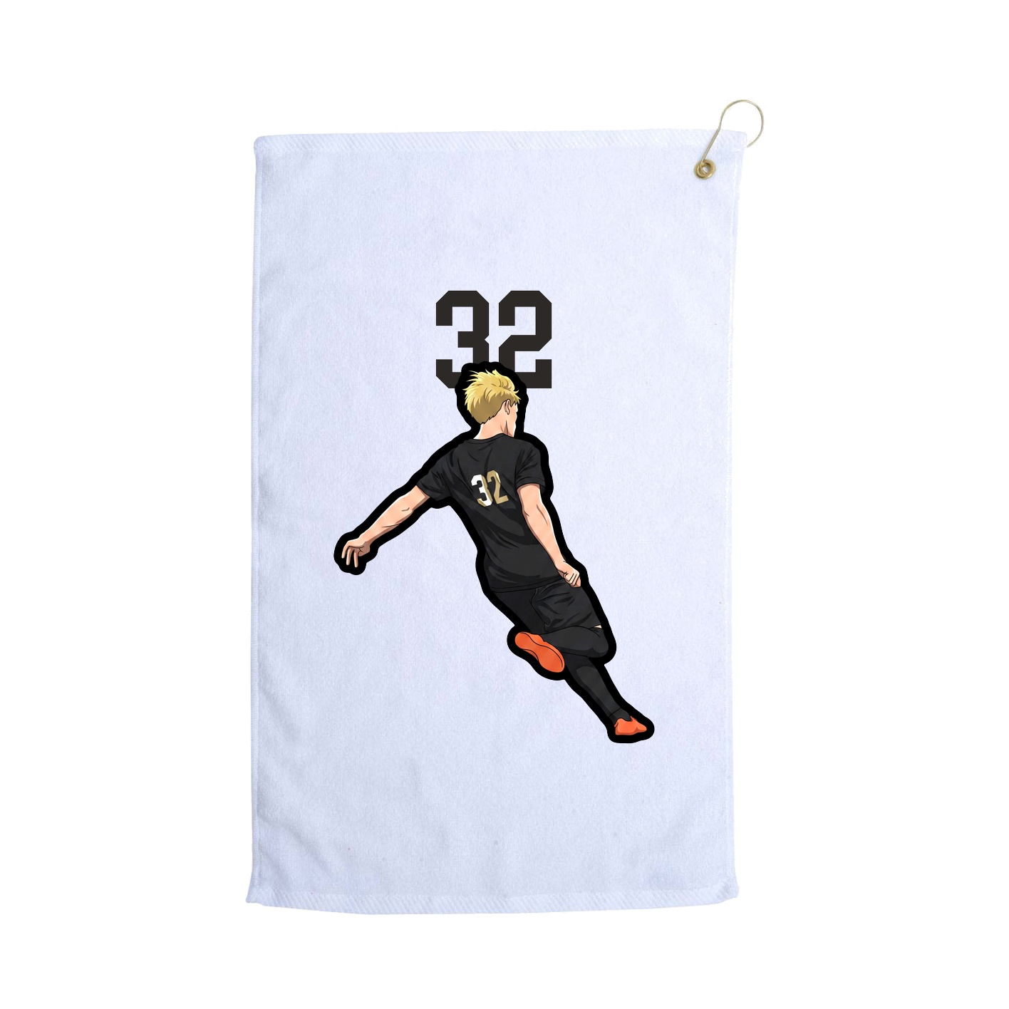 Golf Towel — Number Top in White