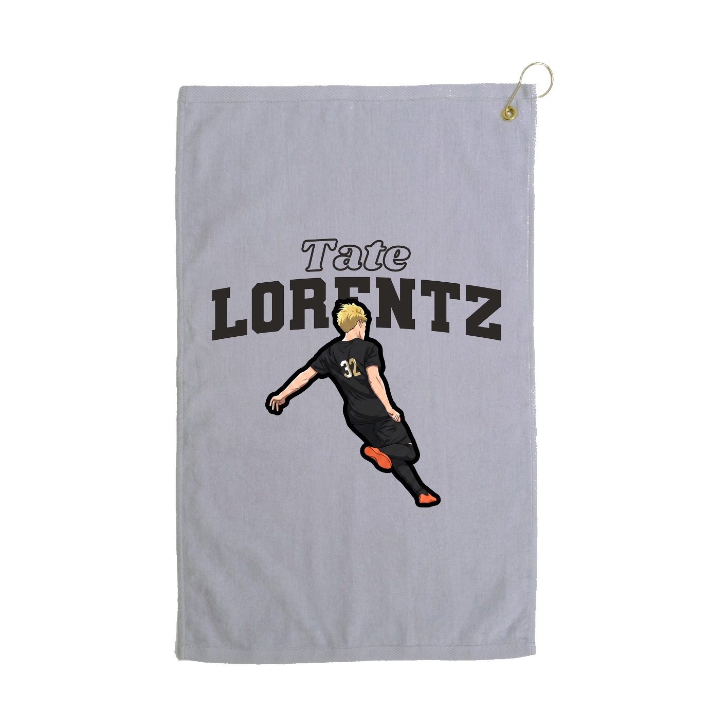 Golf Towel — Name Arch in Grey