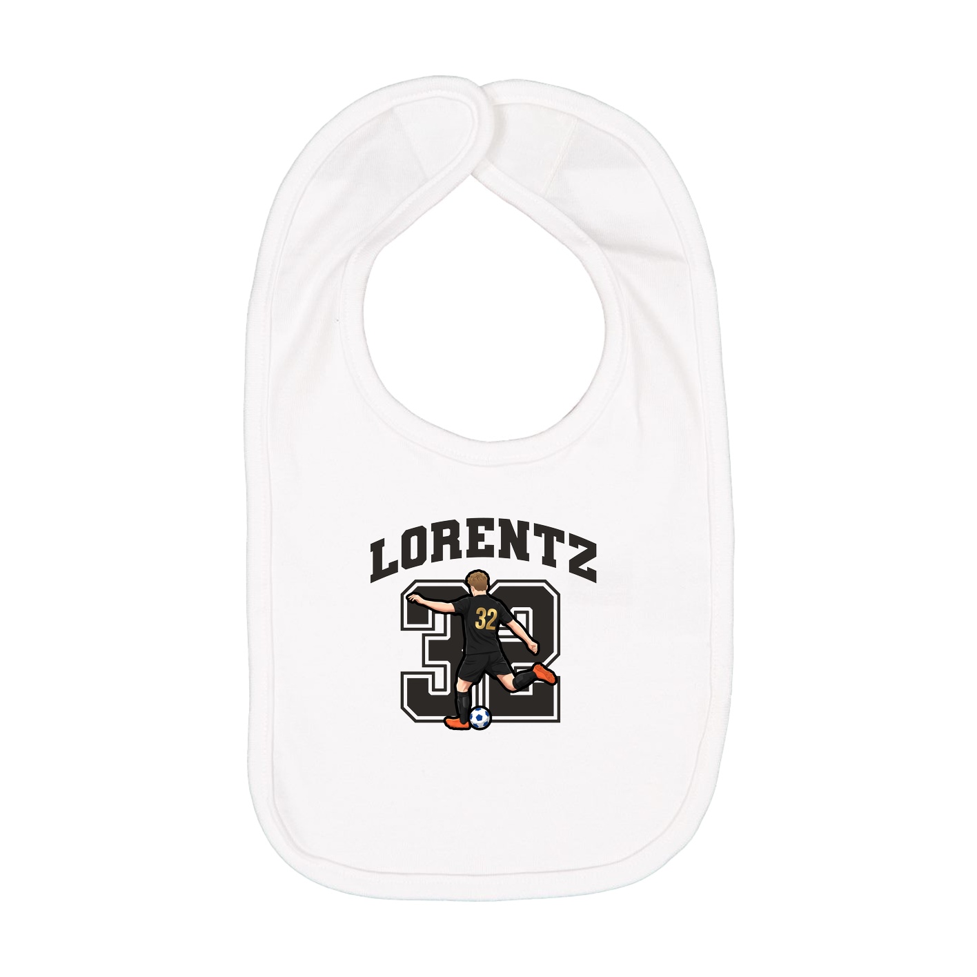 Infant Bib — Number in White