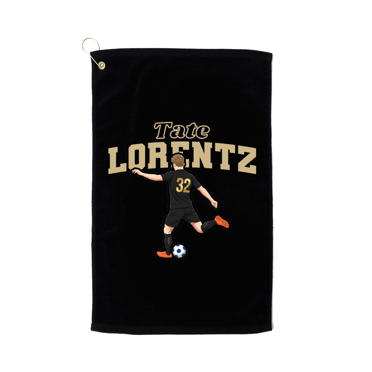 Golf Towel — Name Arch in Black