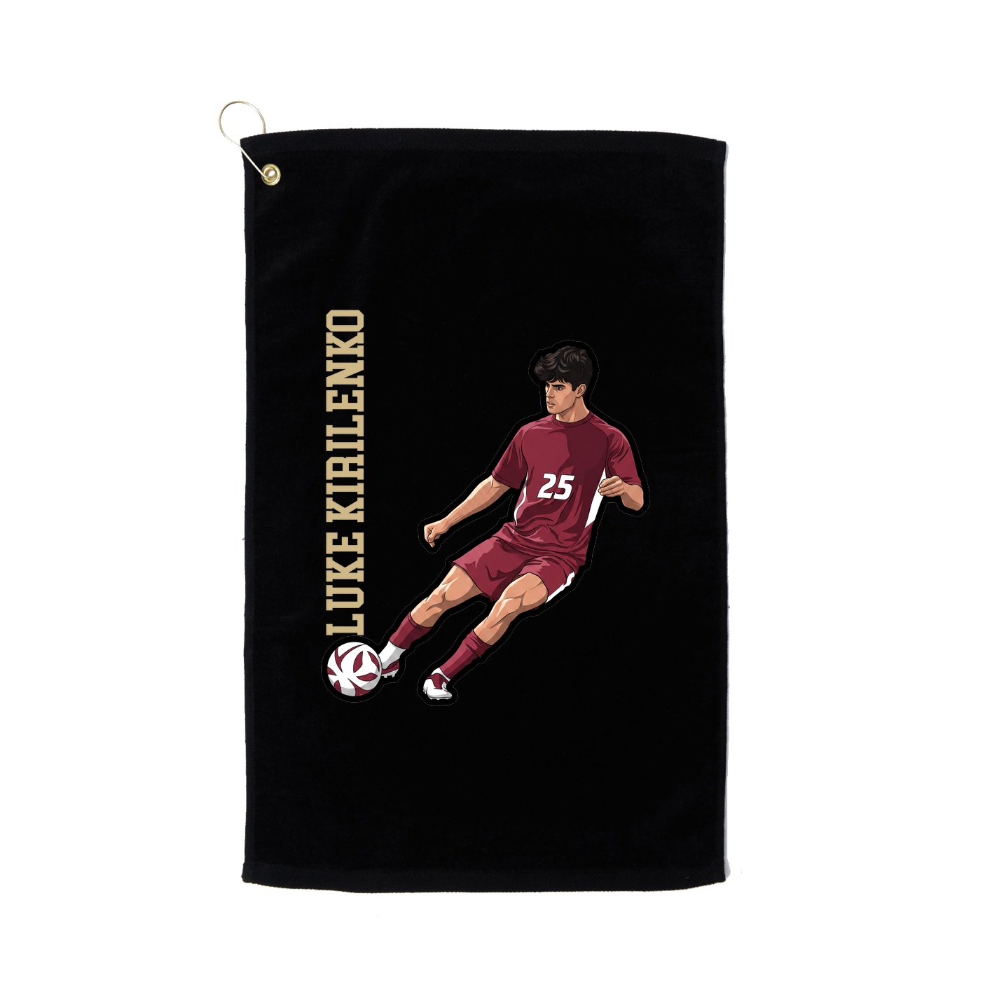 Golf Towel — Name Vertical in Black