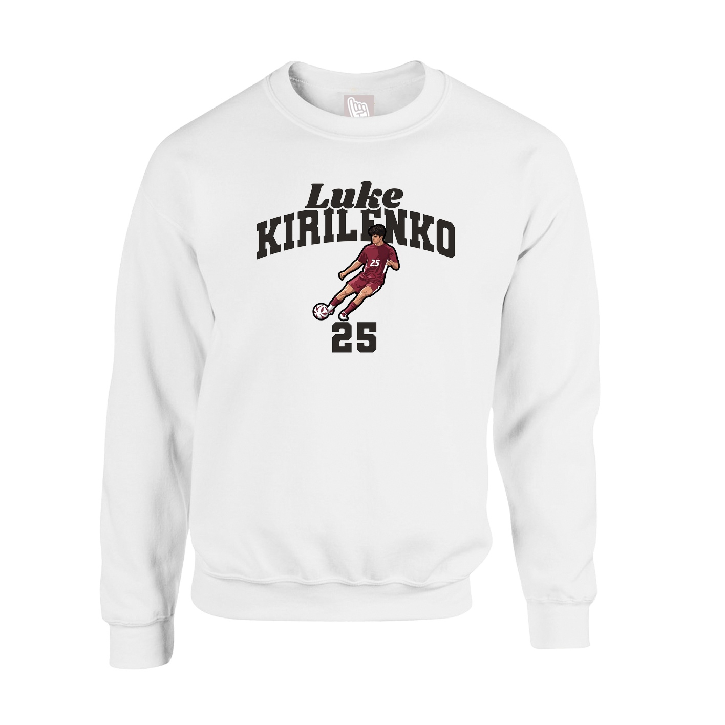 Fleece Crew — Signature Arch in White