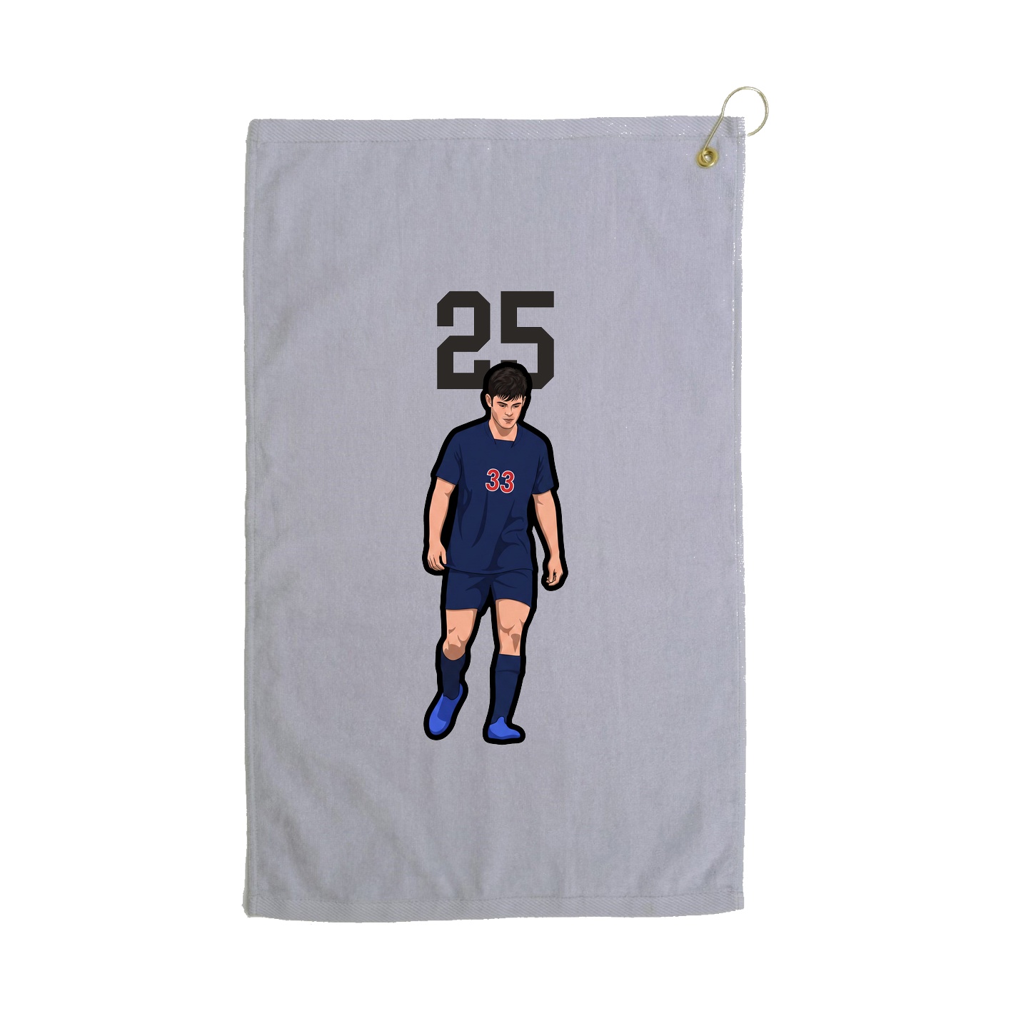 Golf Towel — Number Top in Grey