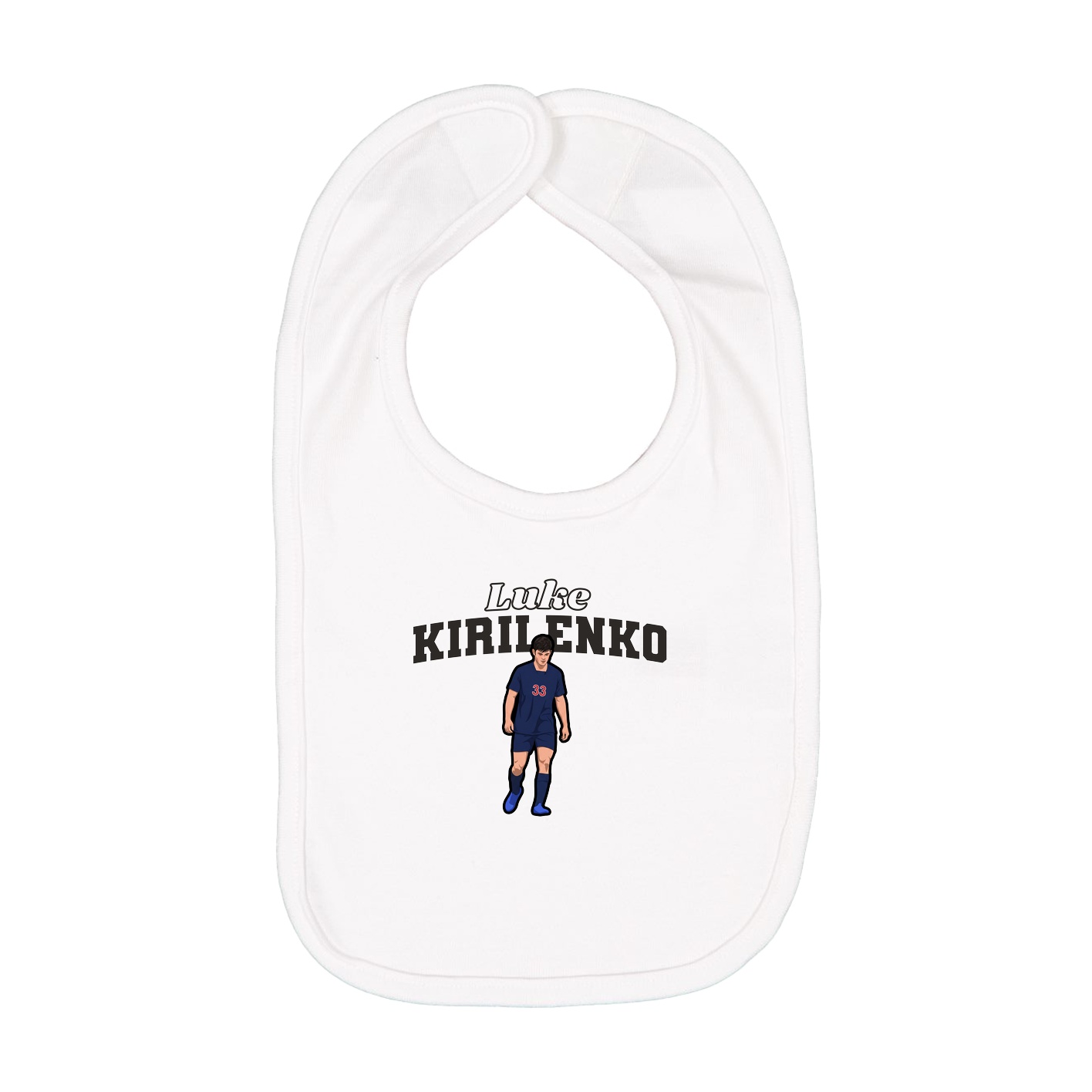 Infant Bib — Name Arch in White
