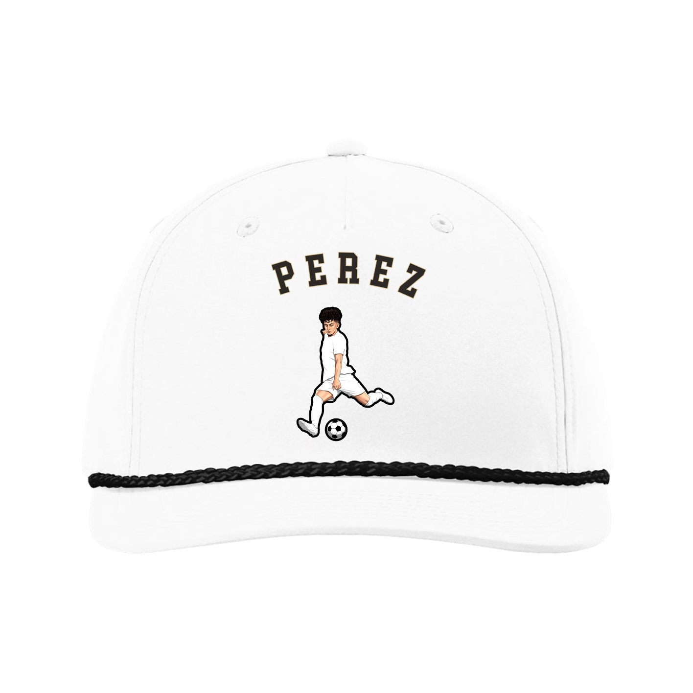 Five-Panel Classic Rope Cap — Shirsey Arch in White