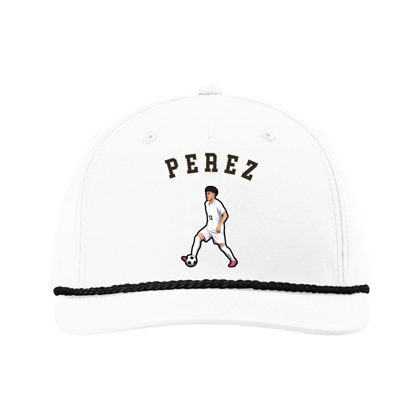 Five-Panel Classic Rope Cap — Shirsey Arch in White