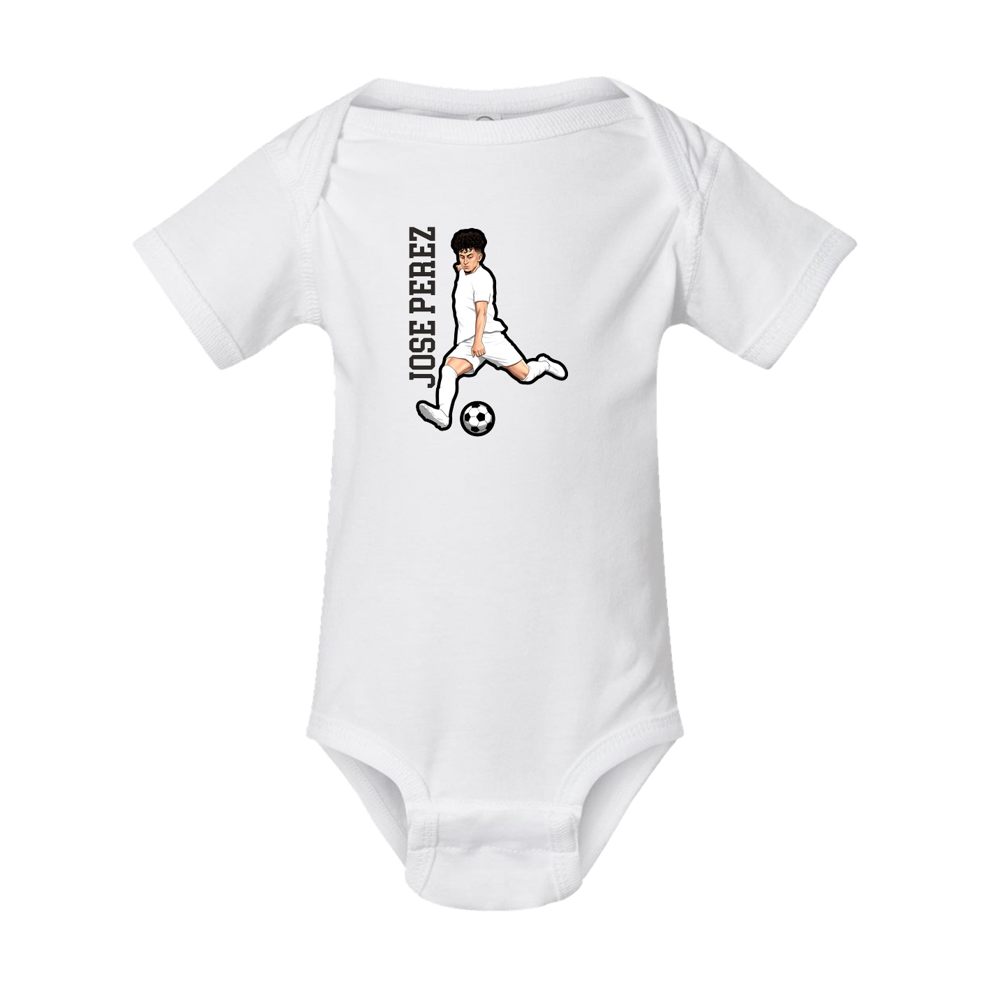Baby Onesie — Name Vertical in White