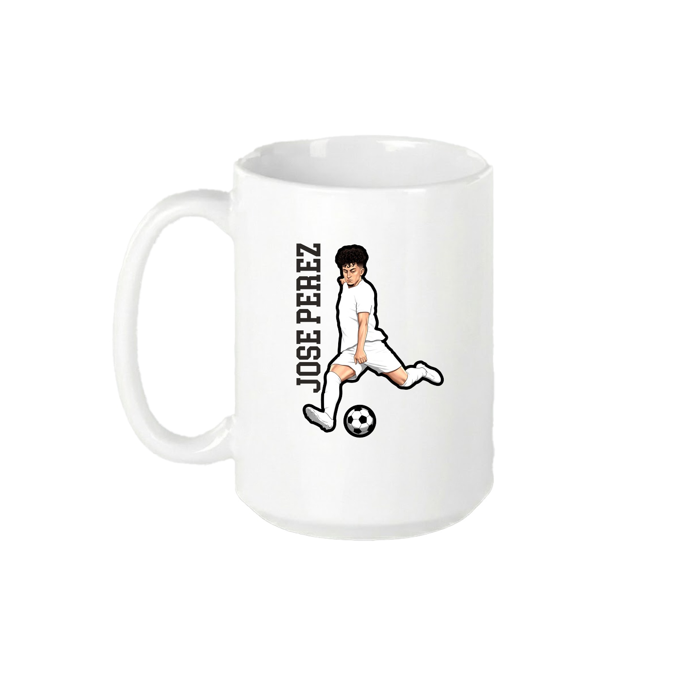 15oz Coffee Mug — Name Vertical in White