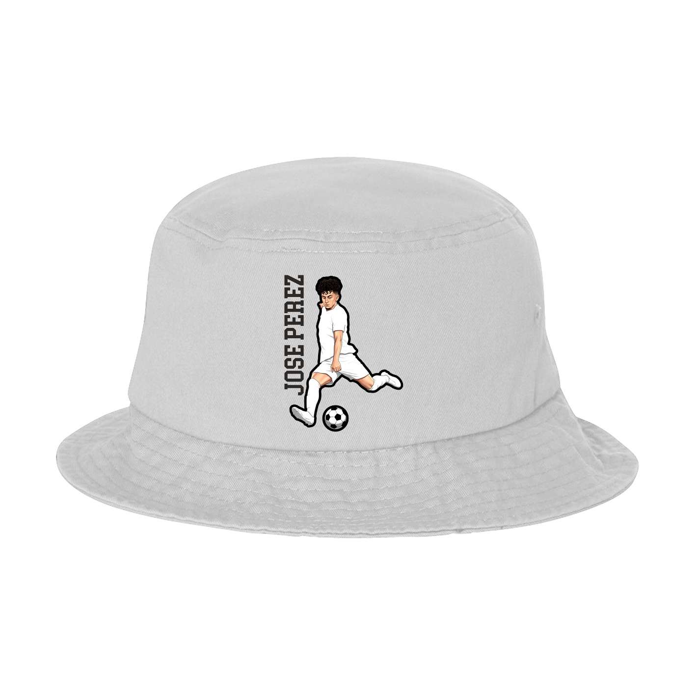 Bucket Cap — Name Vertical in White