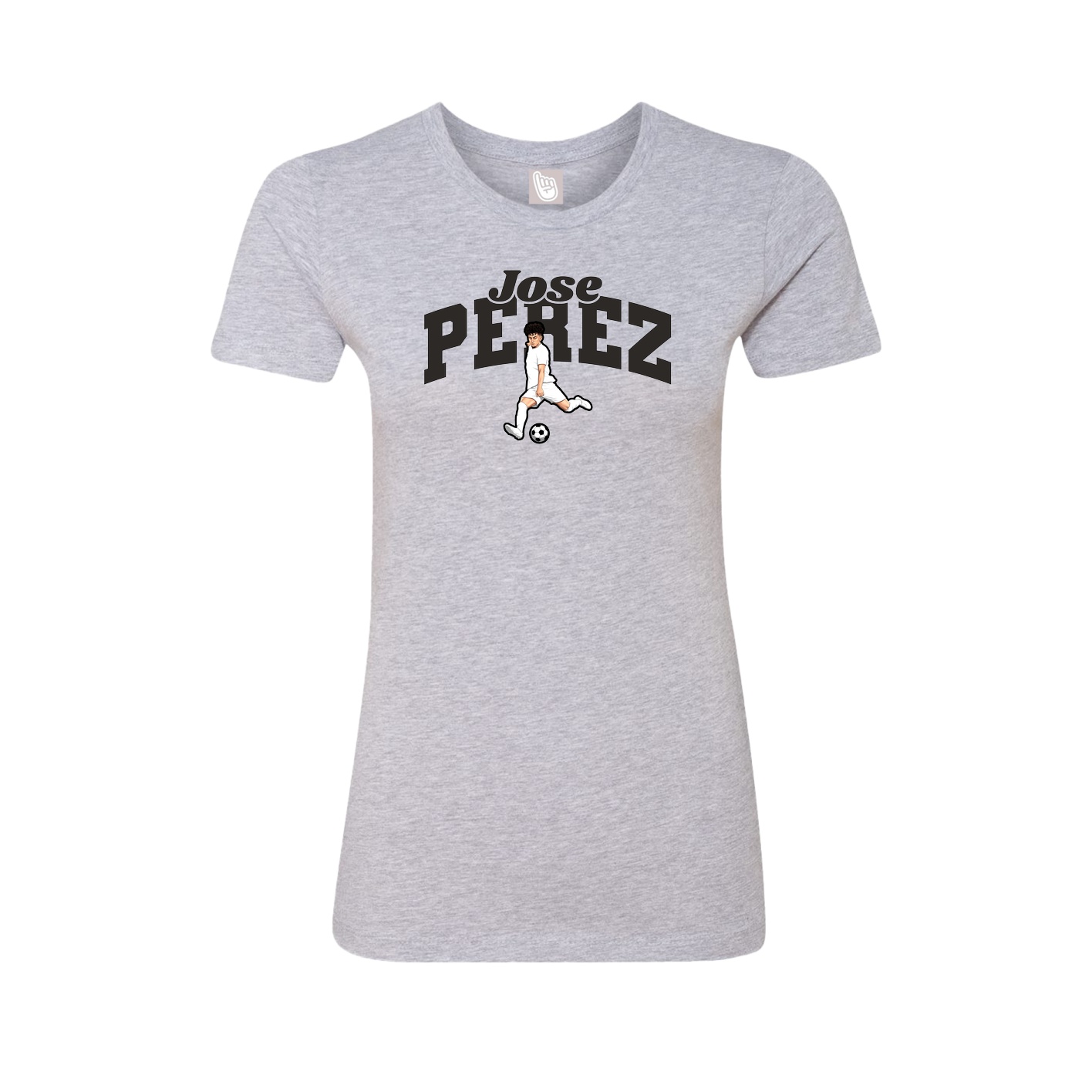Fitted Women's Tee — Signature Arch in Grey
