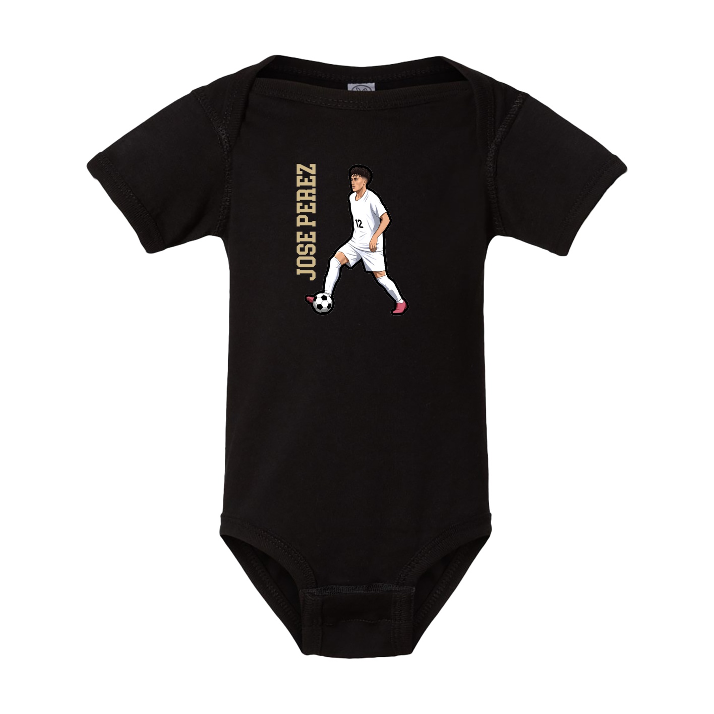 Baby Onesie — Name Vertical in Black