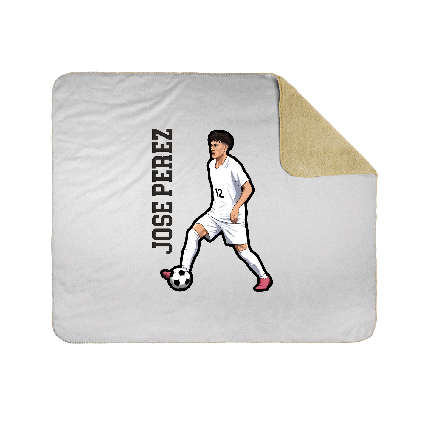 Throw Blanket — Name Vertical in White