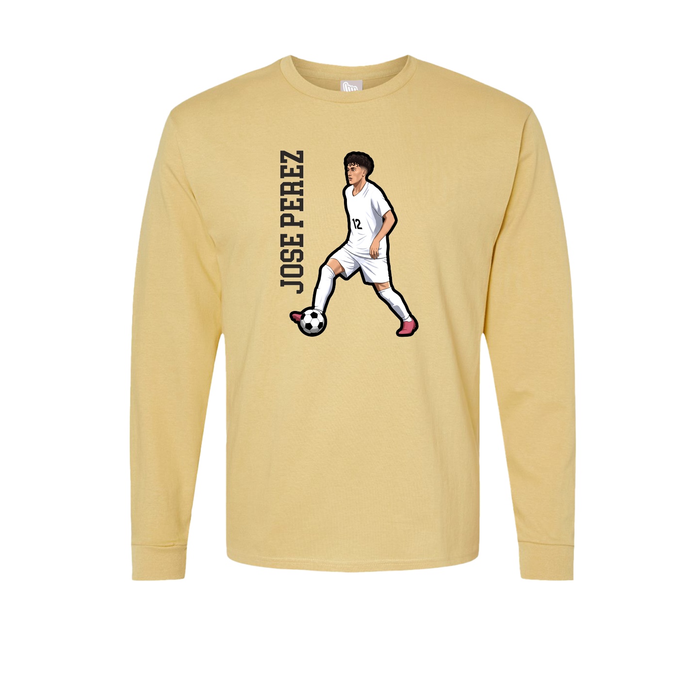 Long Sleeve Tee — Name Vertical in Vegas Gold