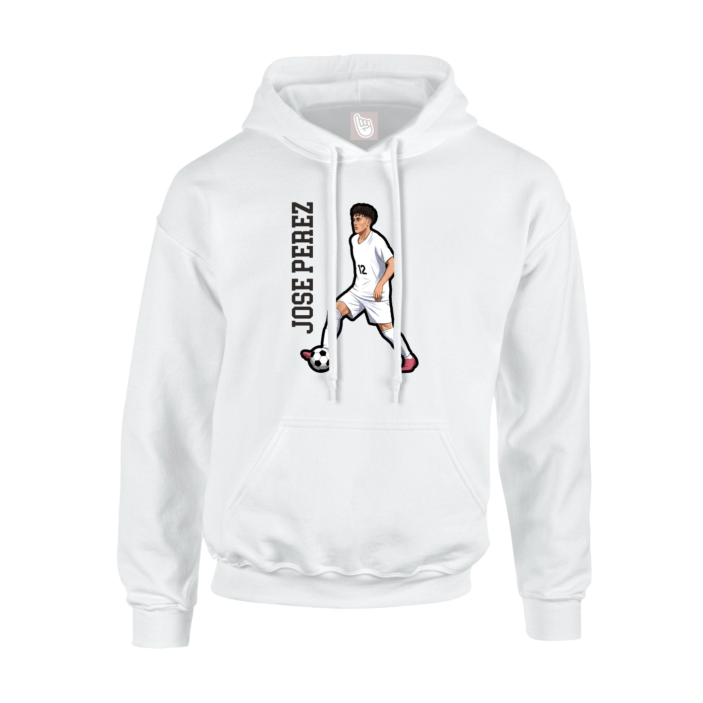 Hoodie — Name Vertical in White