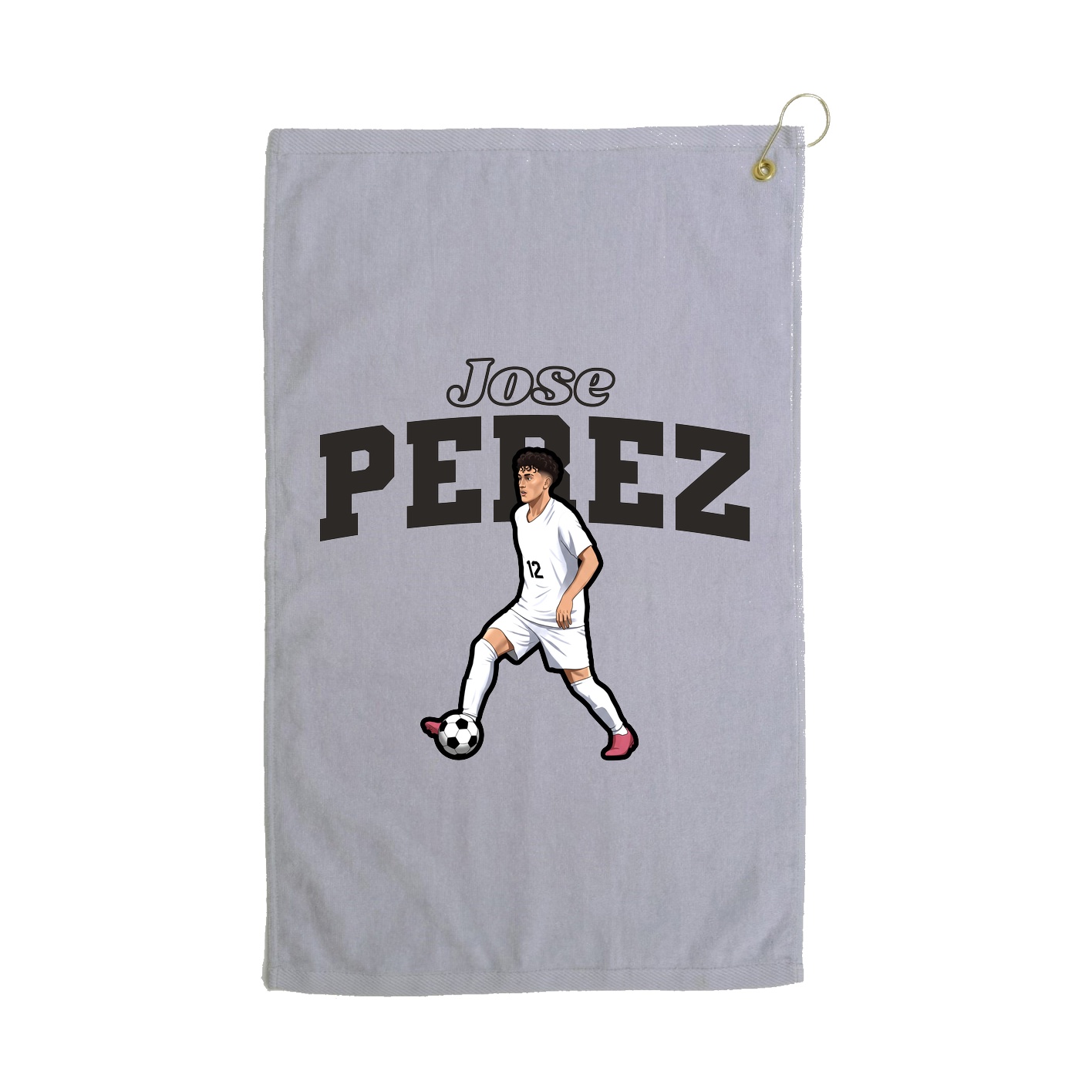 Golf Towel — Name Arch in Grey