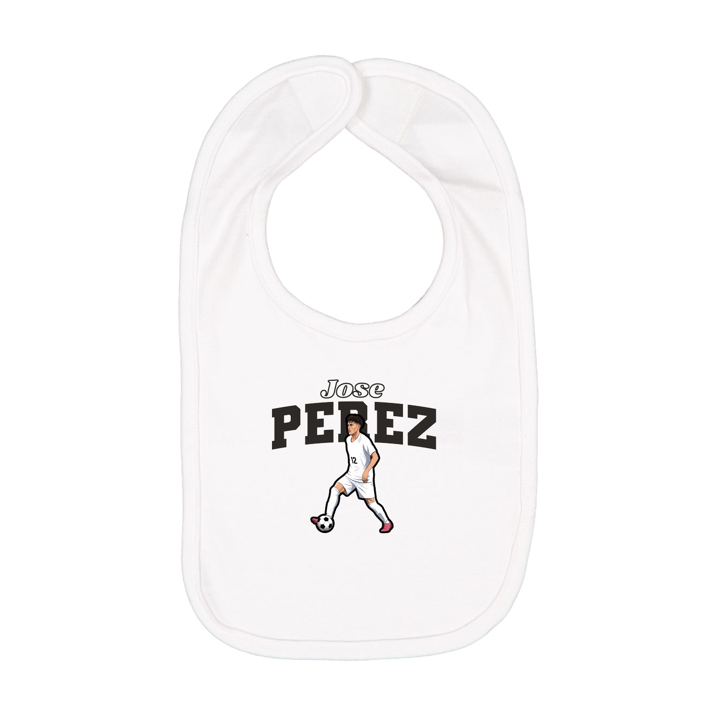 Infant Bib — Name Arch in White