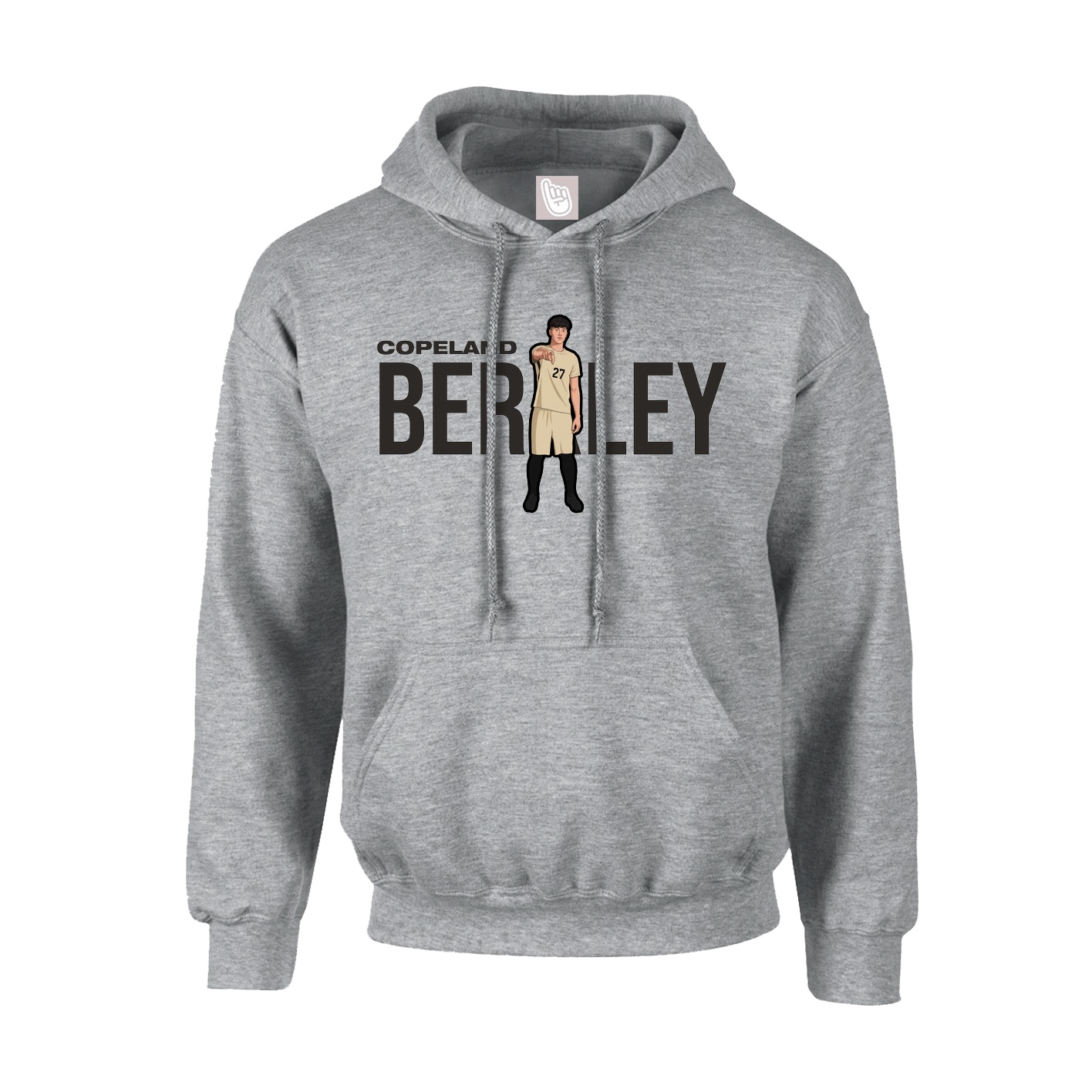 Youth Hoodie — Player Name in Grey