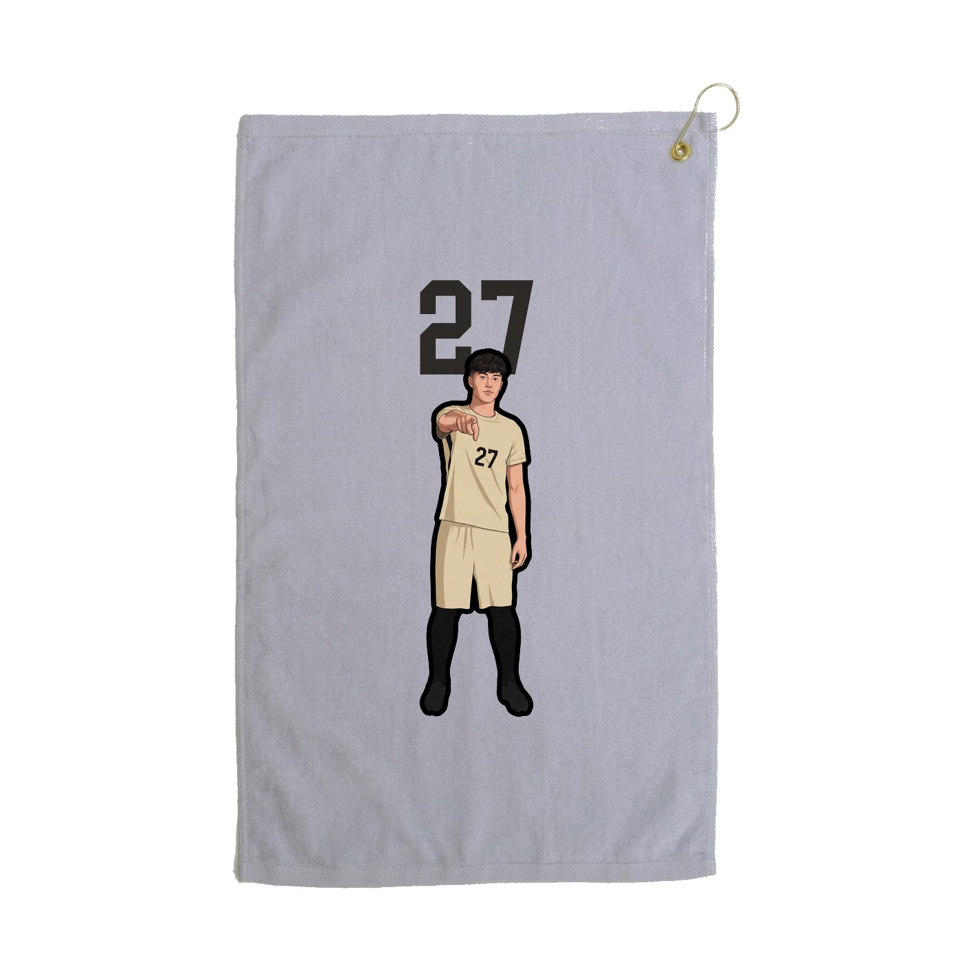 Golf Towel — Number Top in Grey