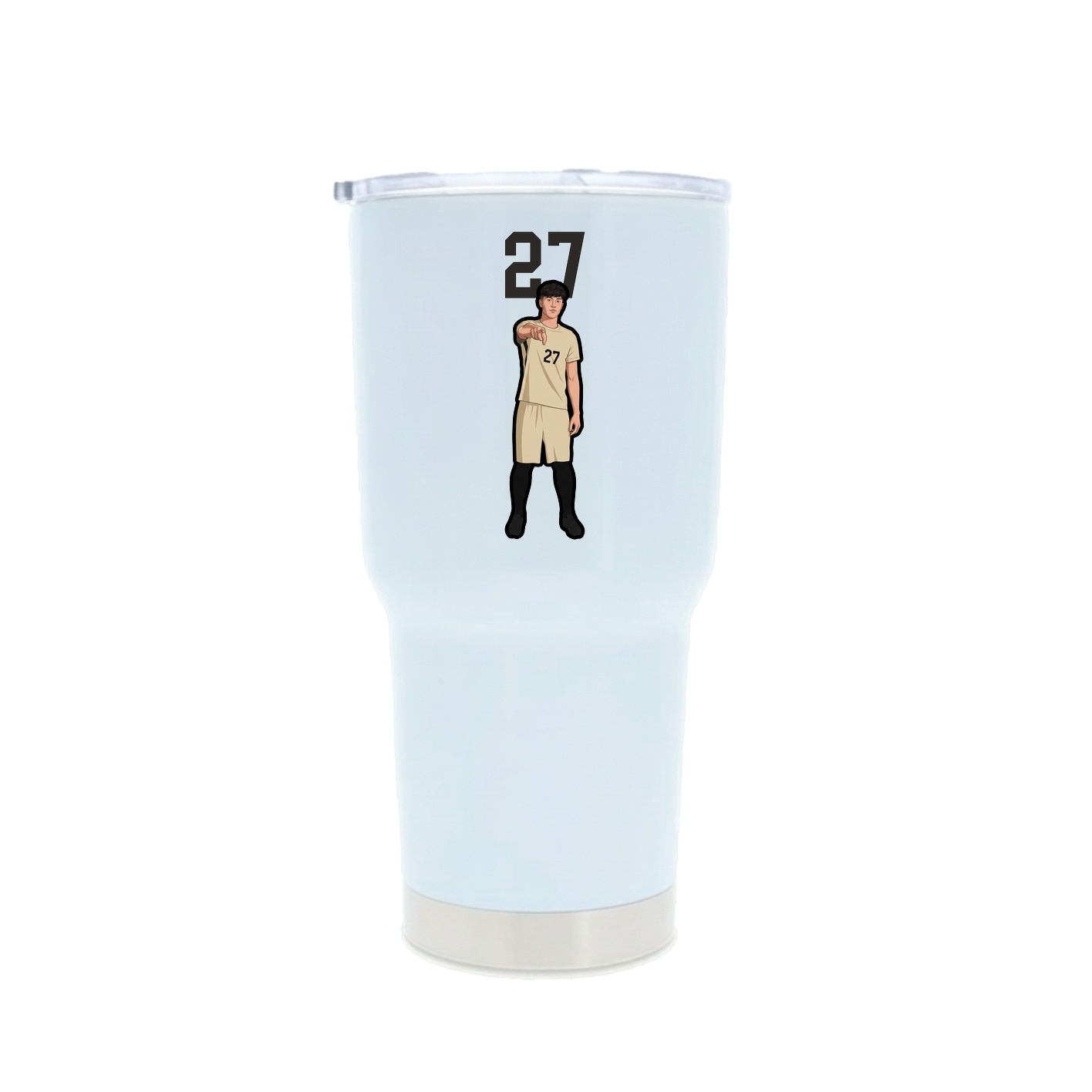 30oz Stainless Steel Tumbler — Number Top in White
