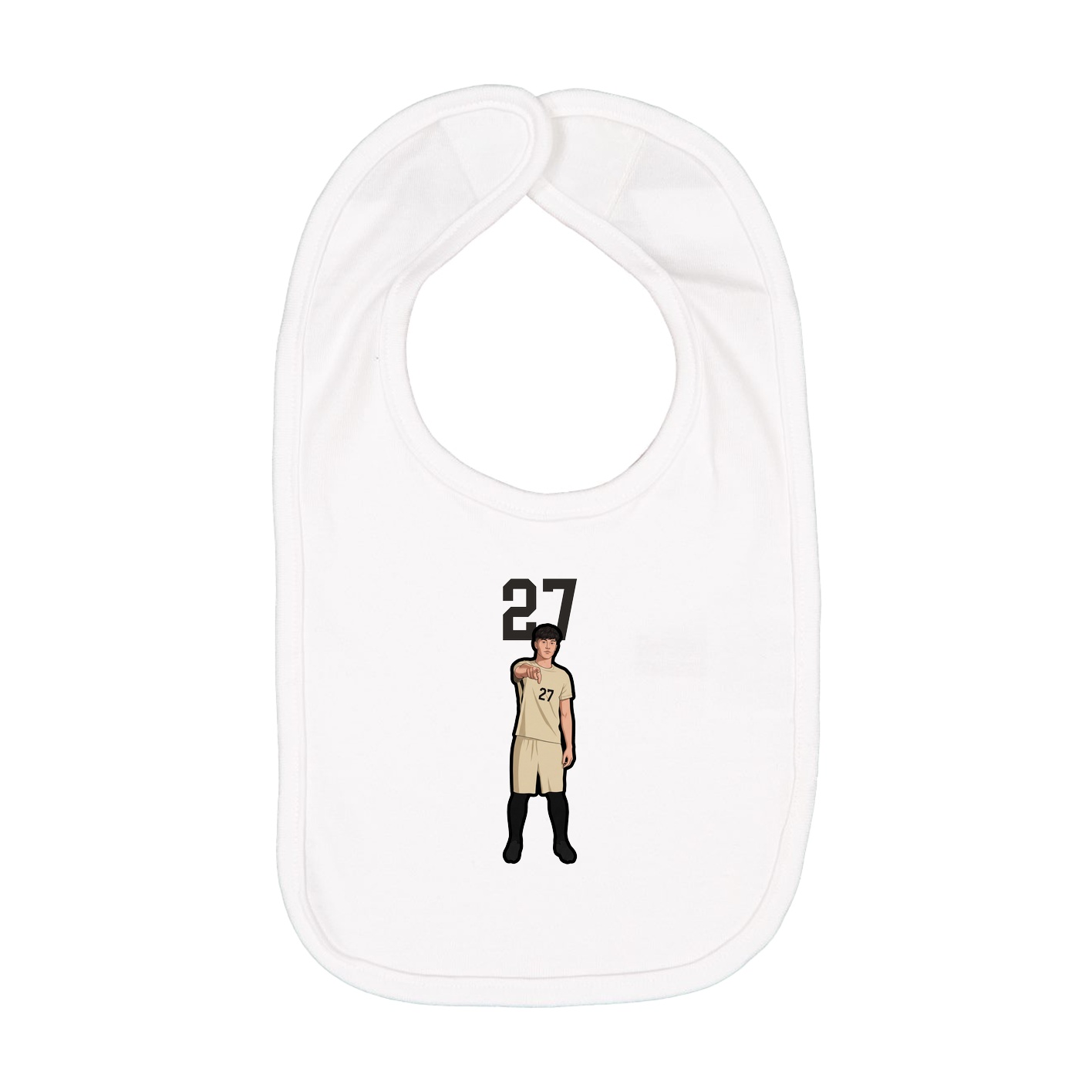 Infant Bib — Number Top in White