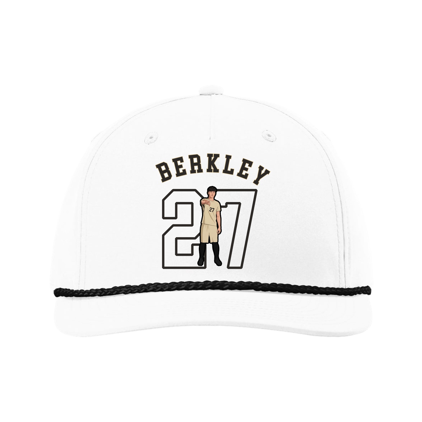 Five-Panel Classic Rope Cap — Shirsey Arch in White