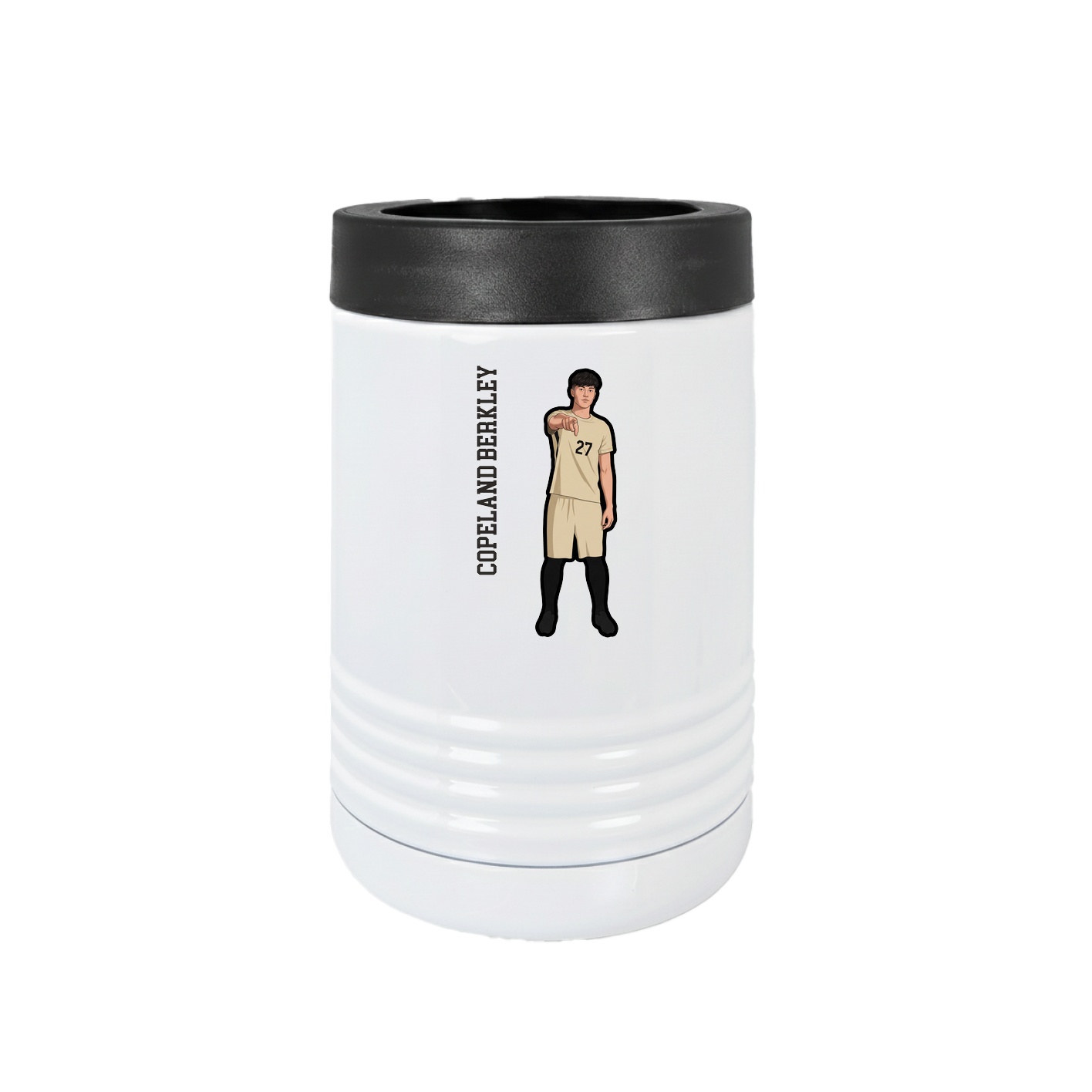 Beverage Holder — Name Vertical in White