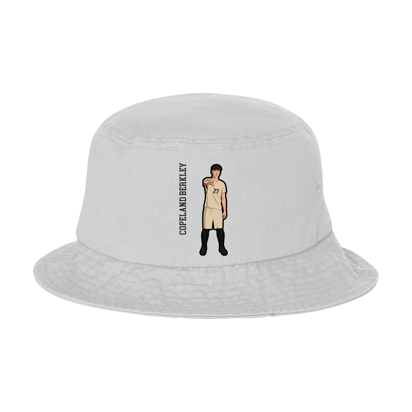 Bucket Cap — Name Vertical in White