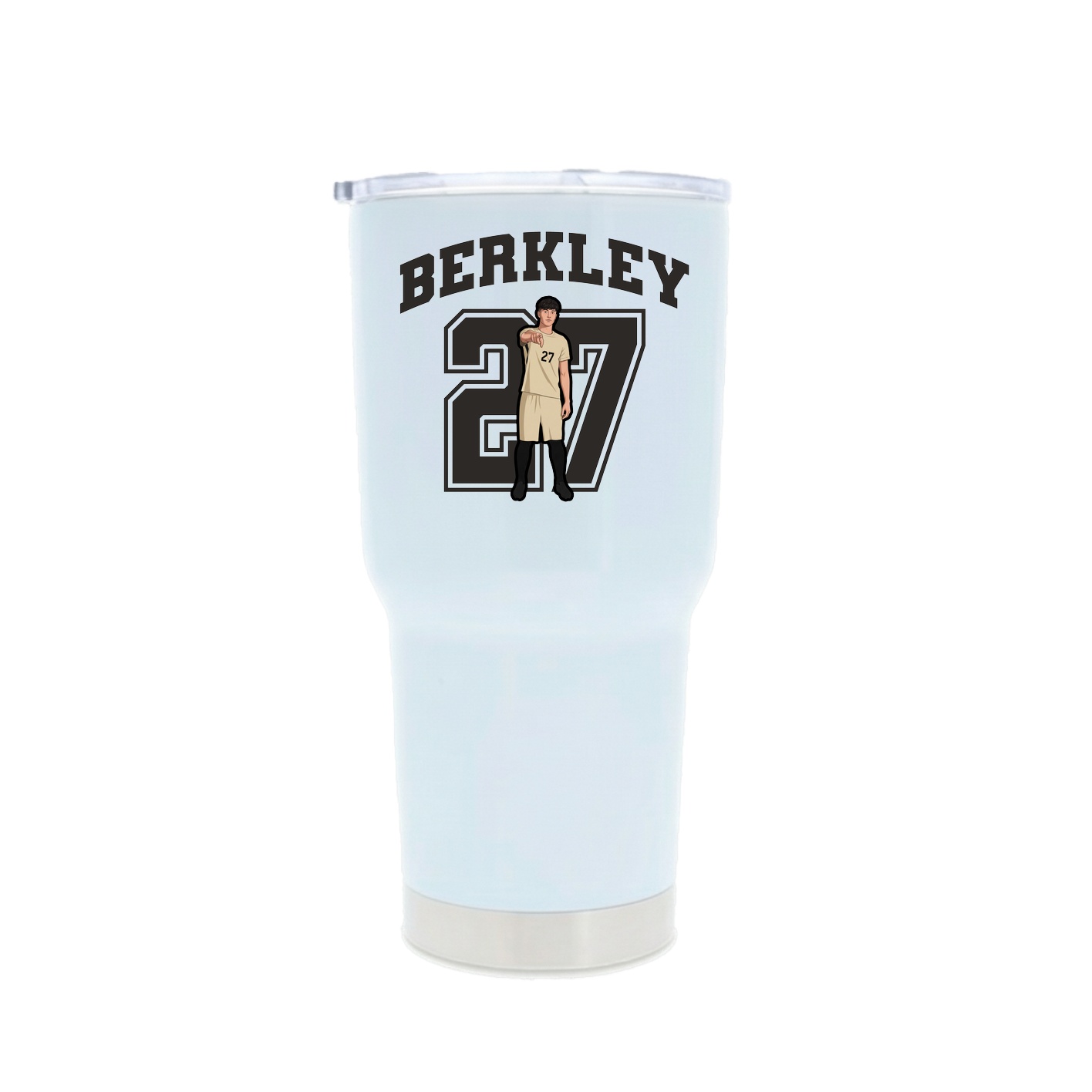 30oz Stainless Steel Tumbler — Number in White