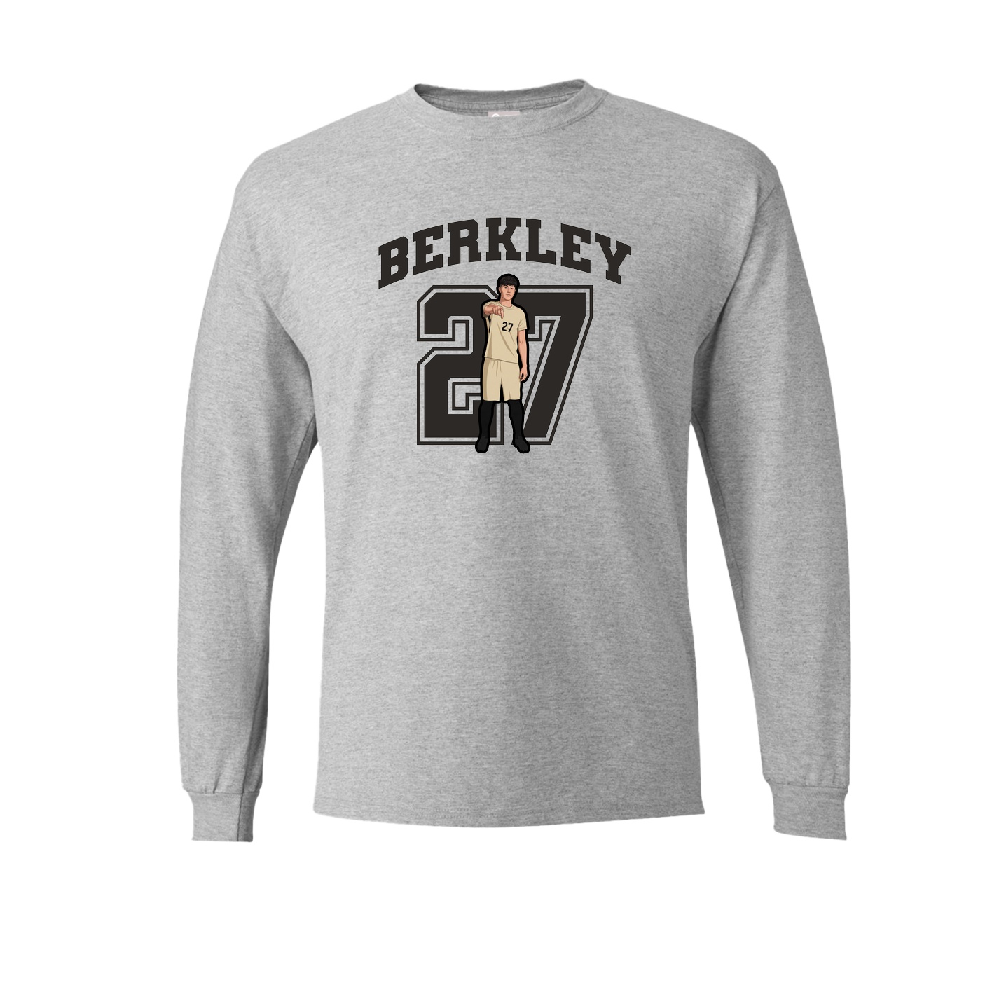 Long Sleeve Tee — Number in Grey