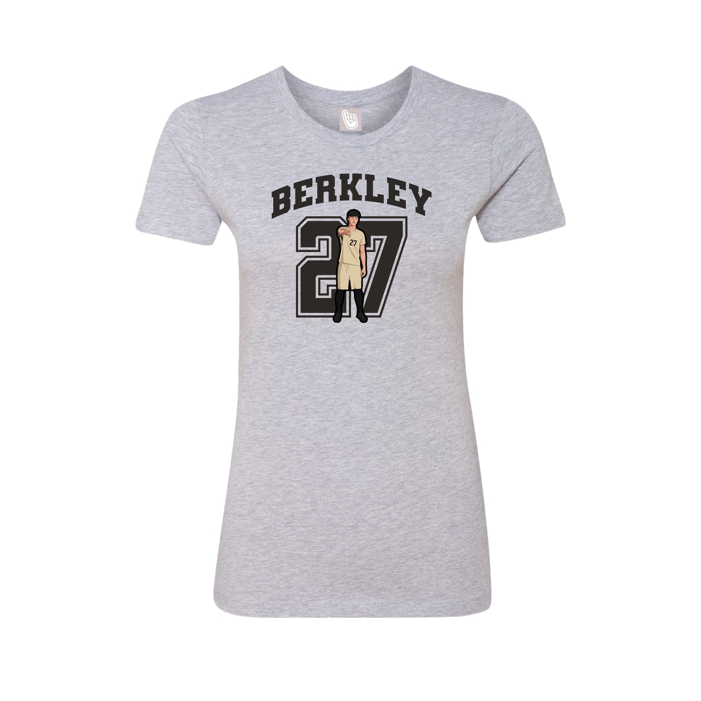 Fitted Women's Tee — Number in Grey