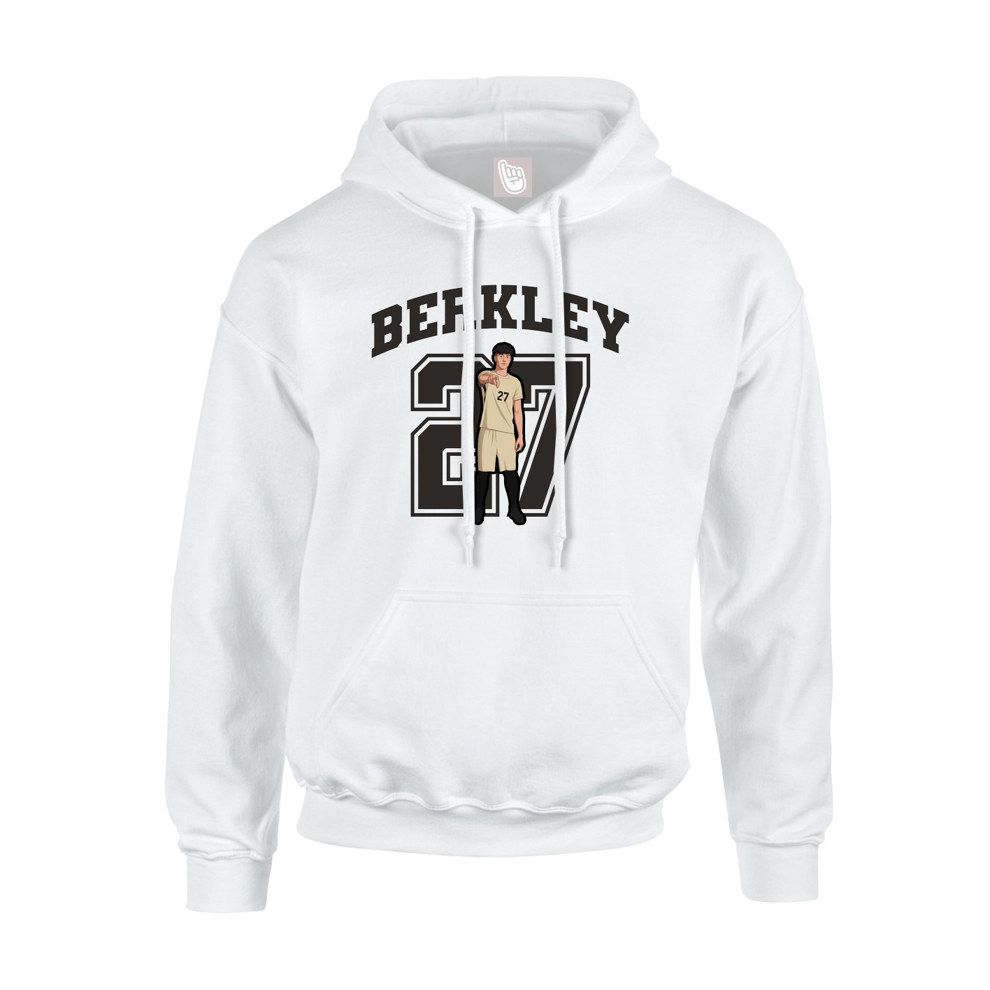 Youth Hoodie — Number in White