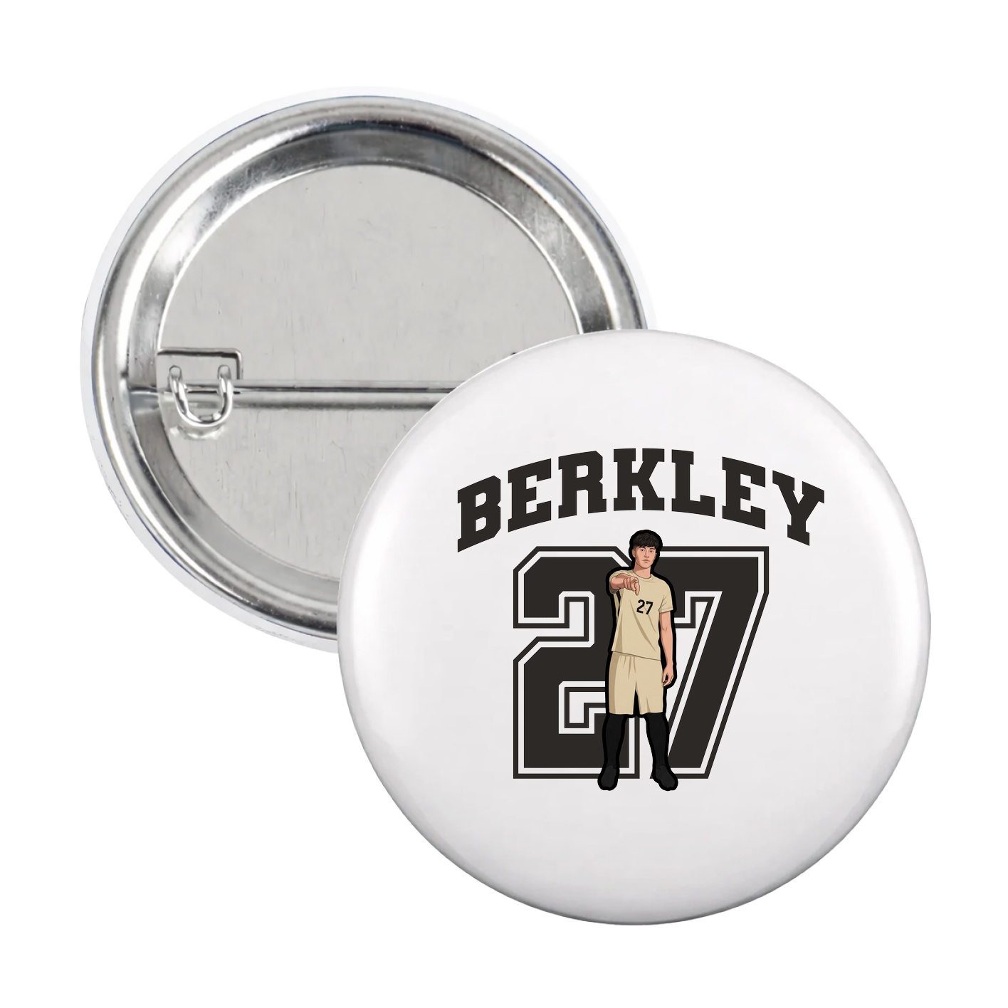 Game Day Button — Number in White