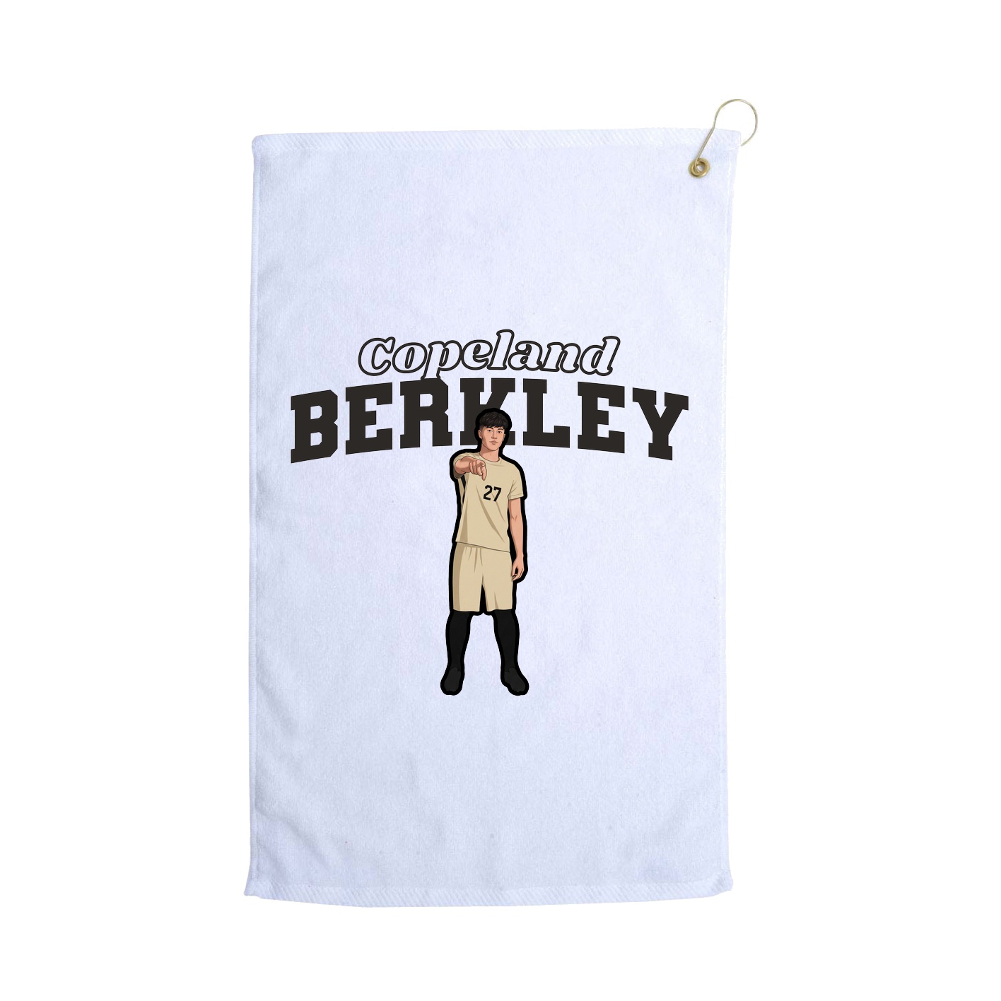 Golf Towel — Name Arch in White