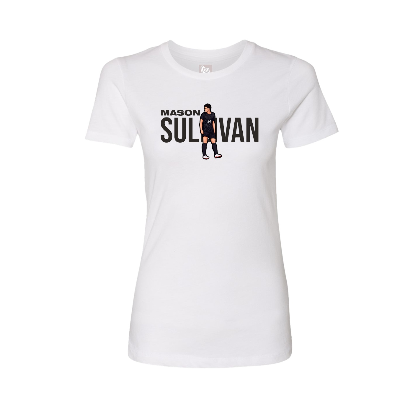 Fitted Women's Tee — Player Name in White