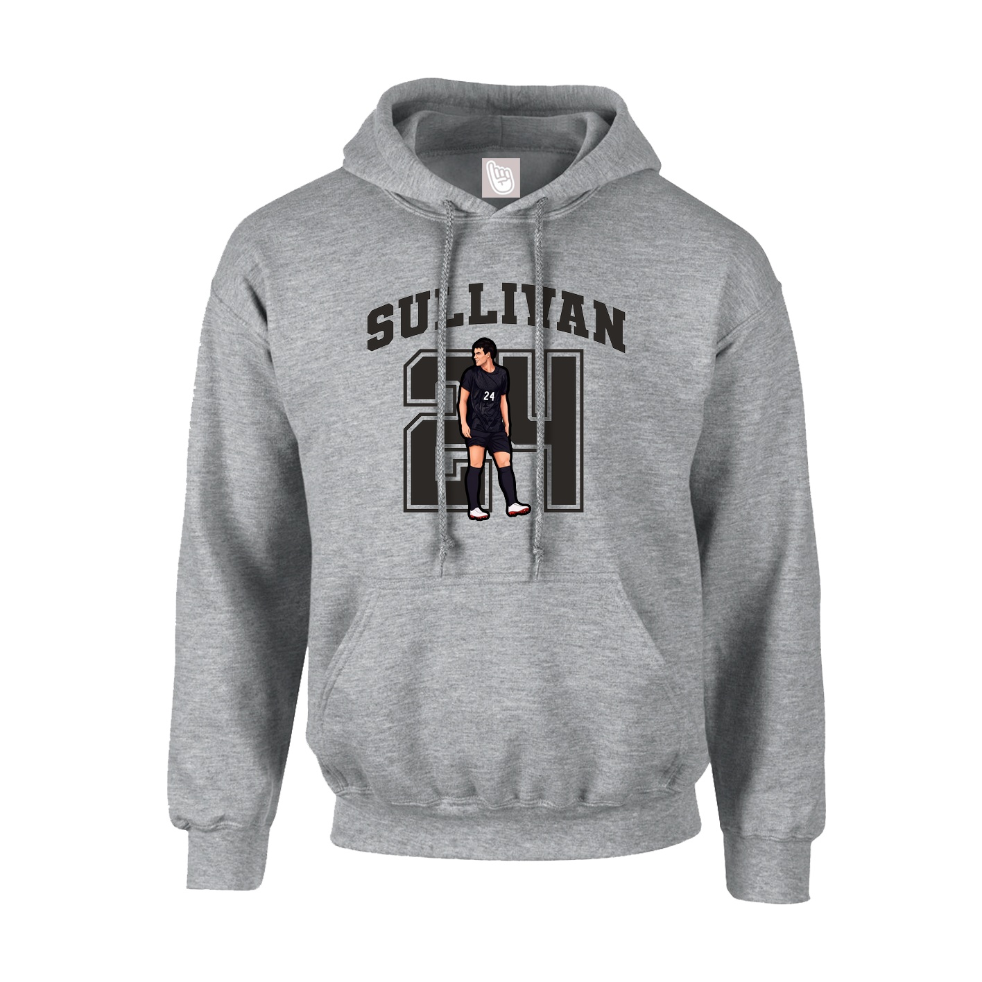 Youth Hoodie — Number in Grey