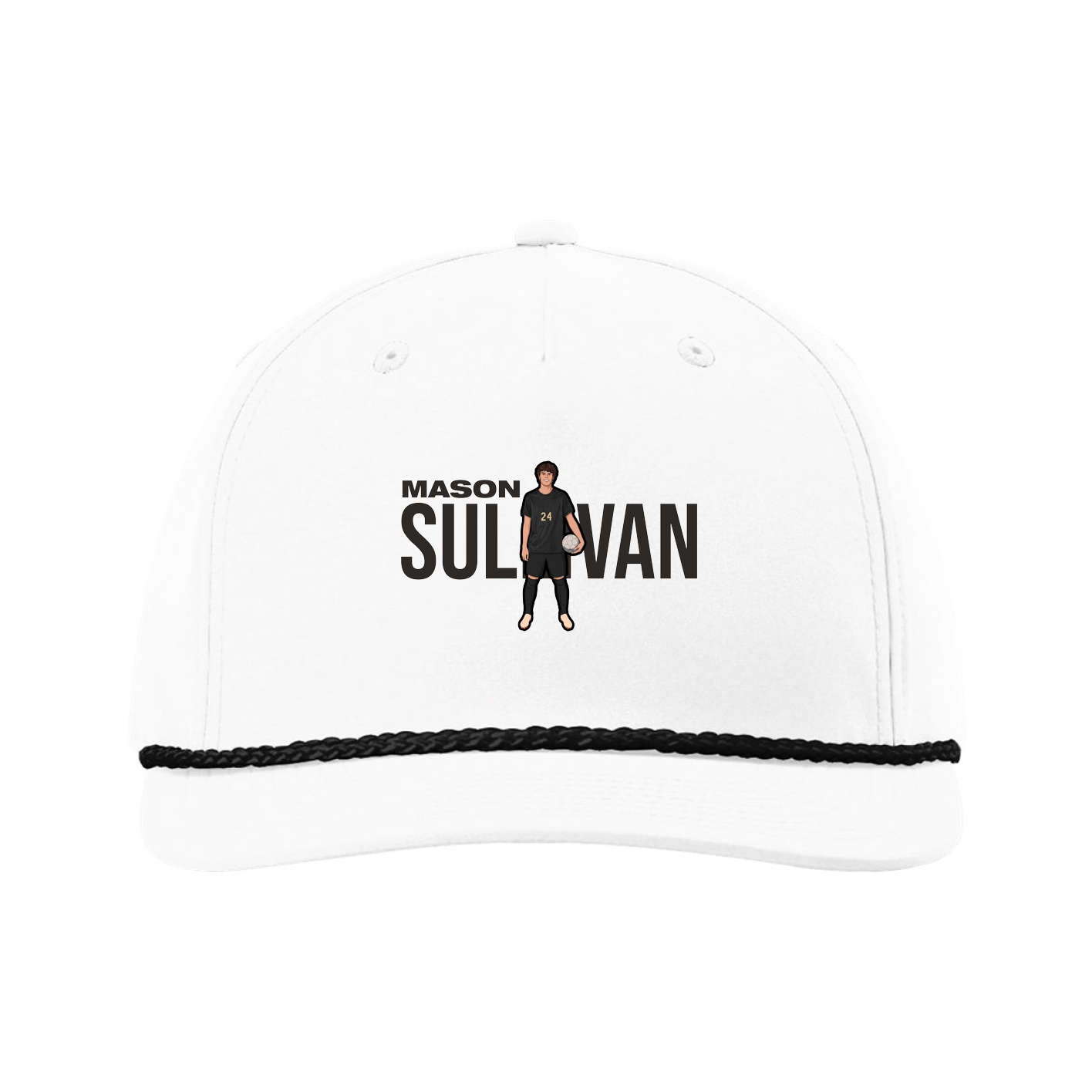 Five-Panel Classic Rope Cap — Player Name in White