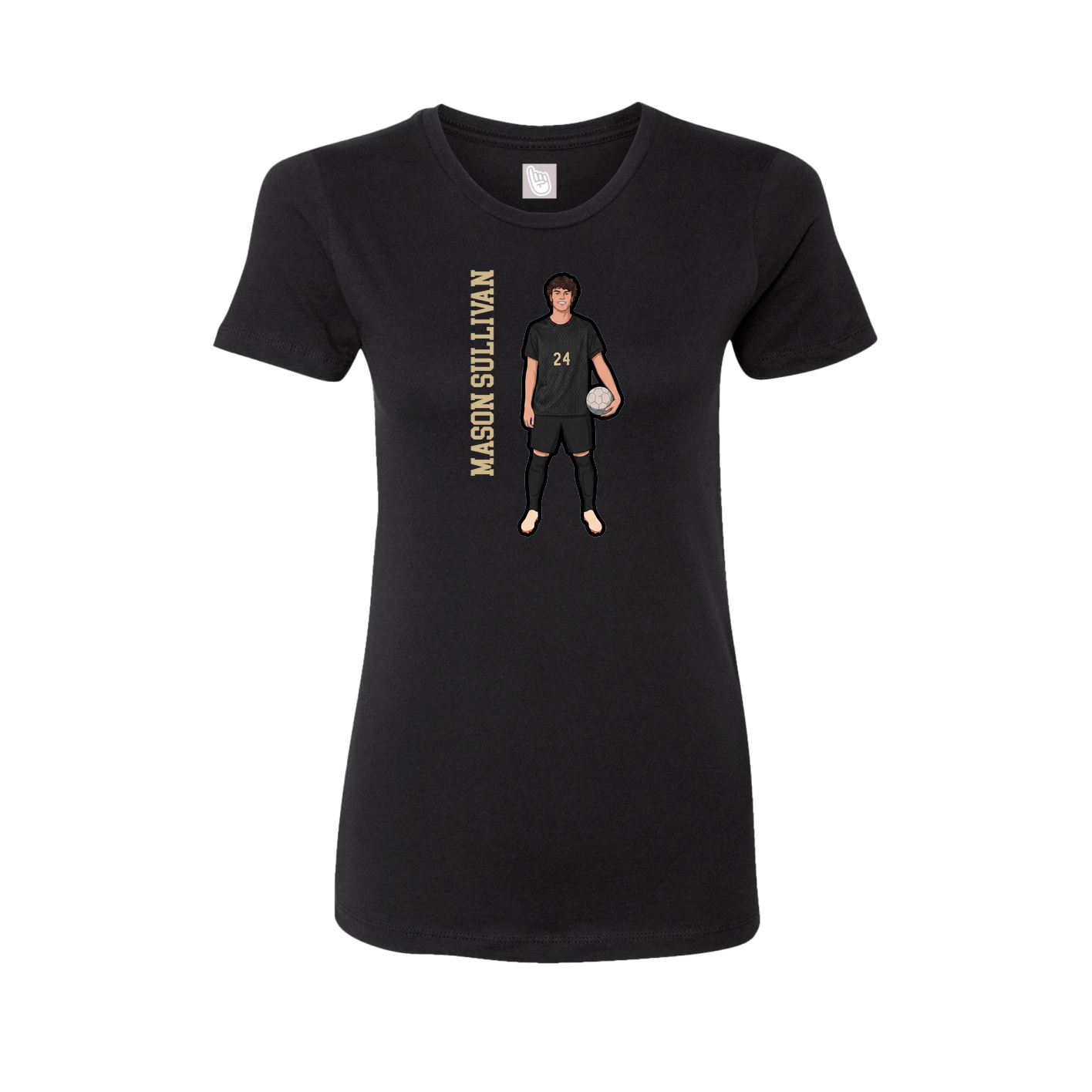 Fitted Women's Tee — Name Vertical in Black