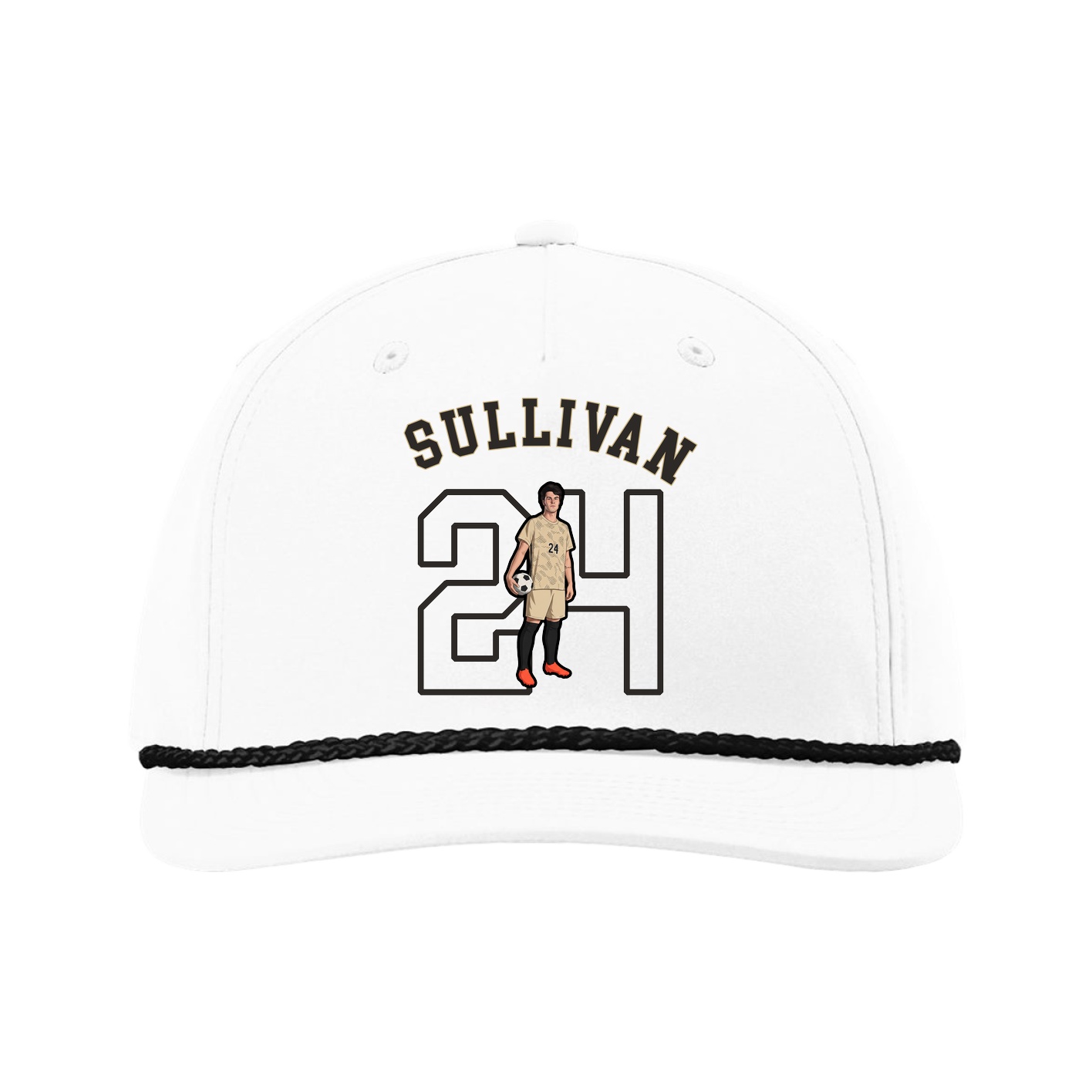 Five-Panel Classic Rope Cap — Shirsey Arch in White