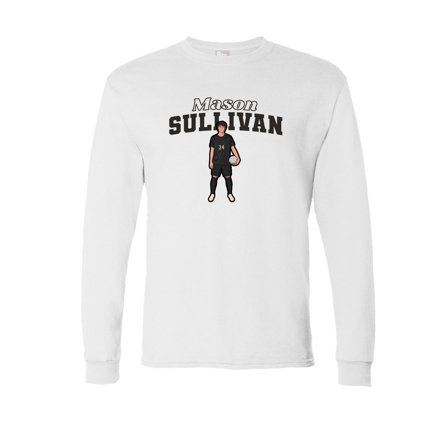 Long Sleeve Tee — Name Arch in White