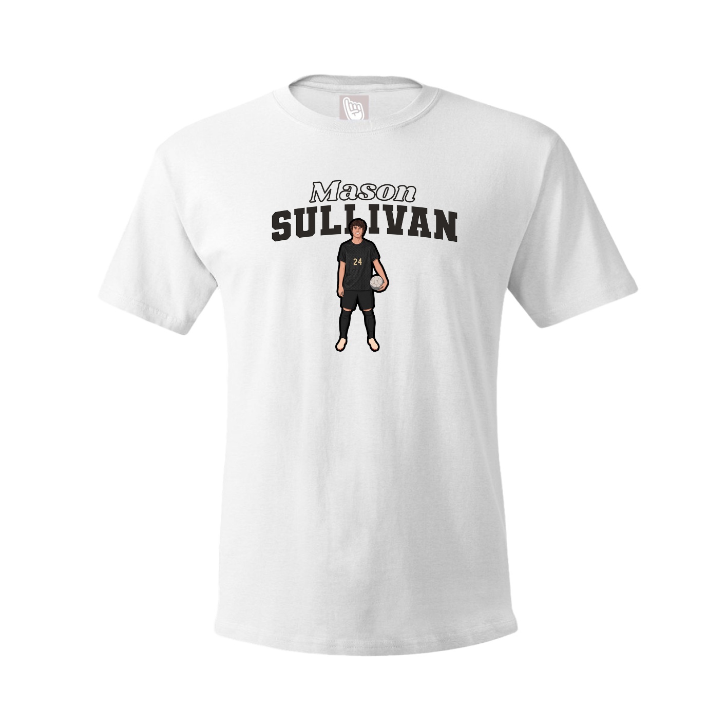 Youth Tee — Name Arch in White