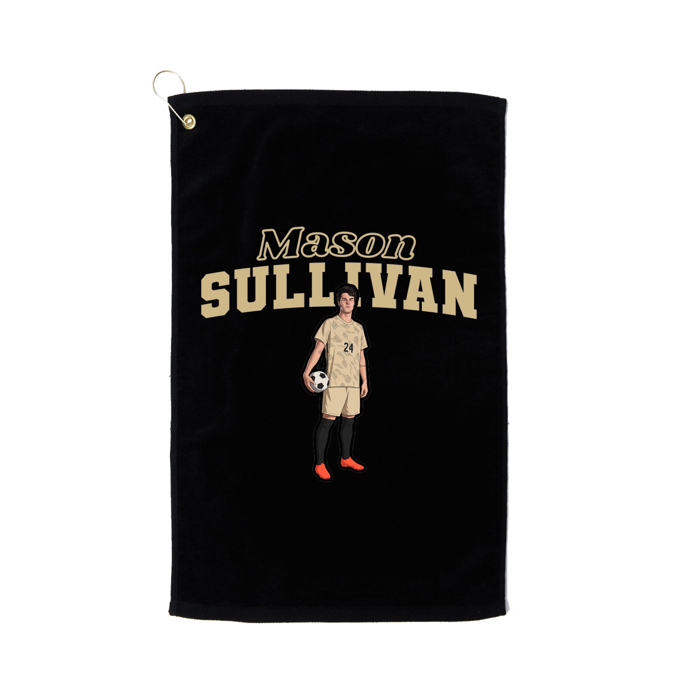 Golf Towel — Name Arch in Black