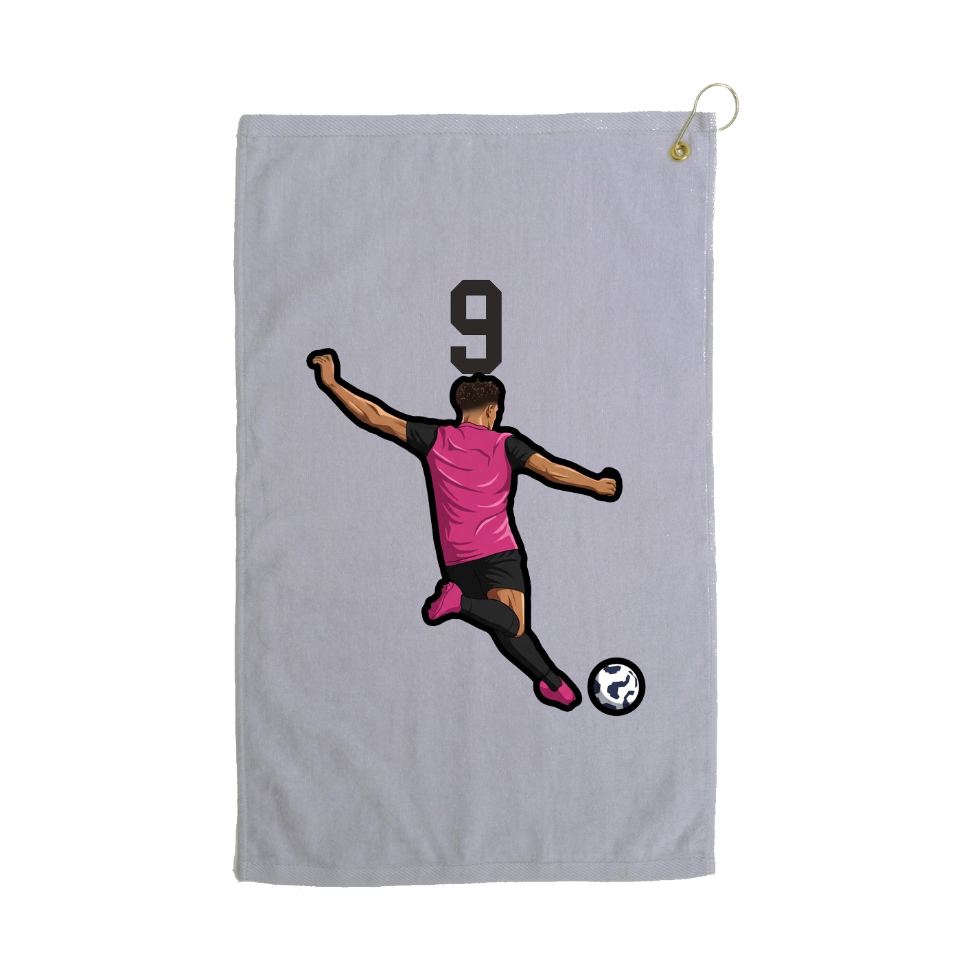 Golf Towel — Number Top in Grey