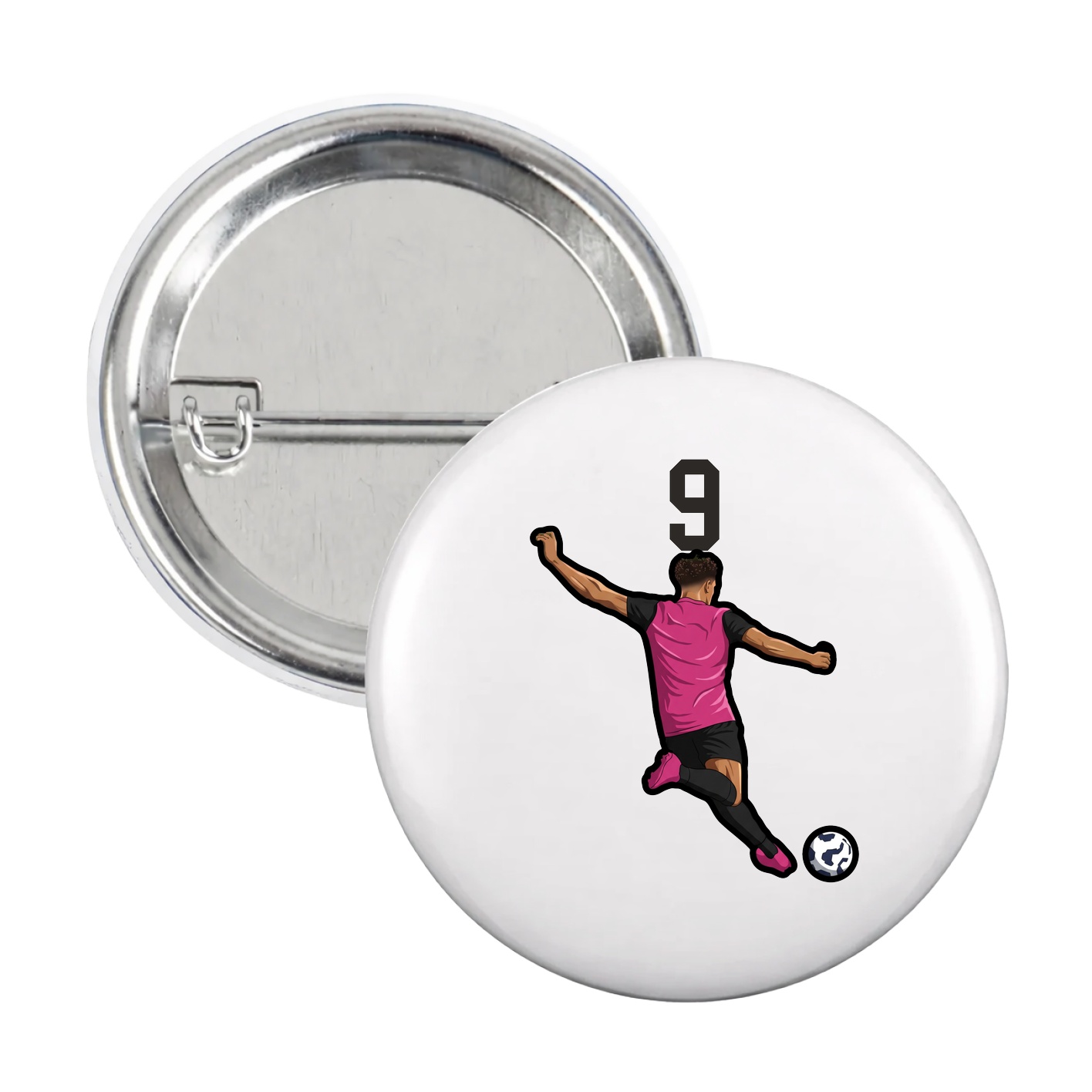 Game Day Button — Number Top in White